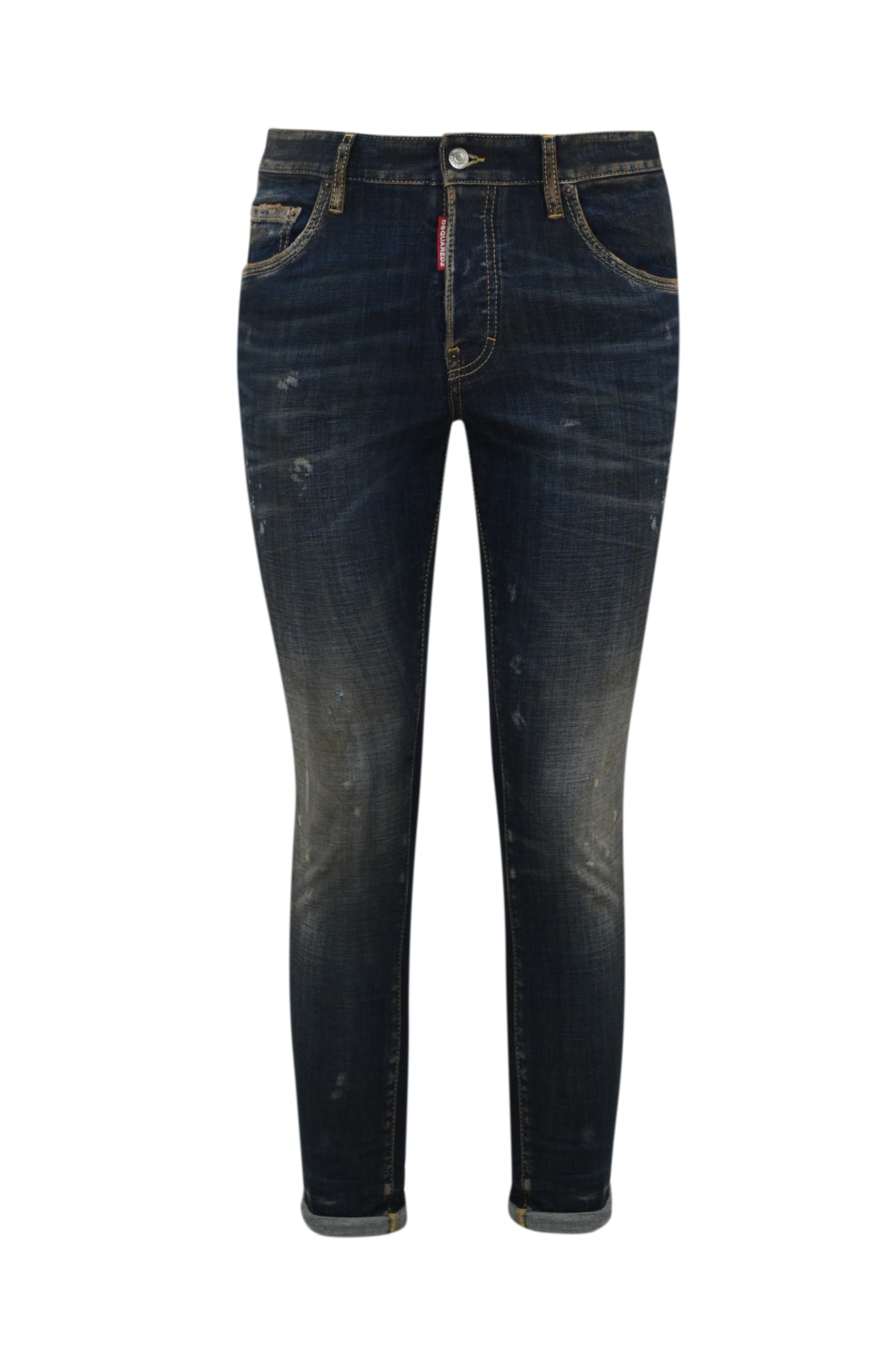 Shop Dsquared2 Skater Skinny Jeans In Denim In Navy Blue