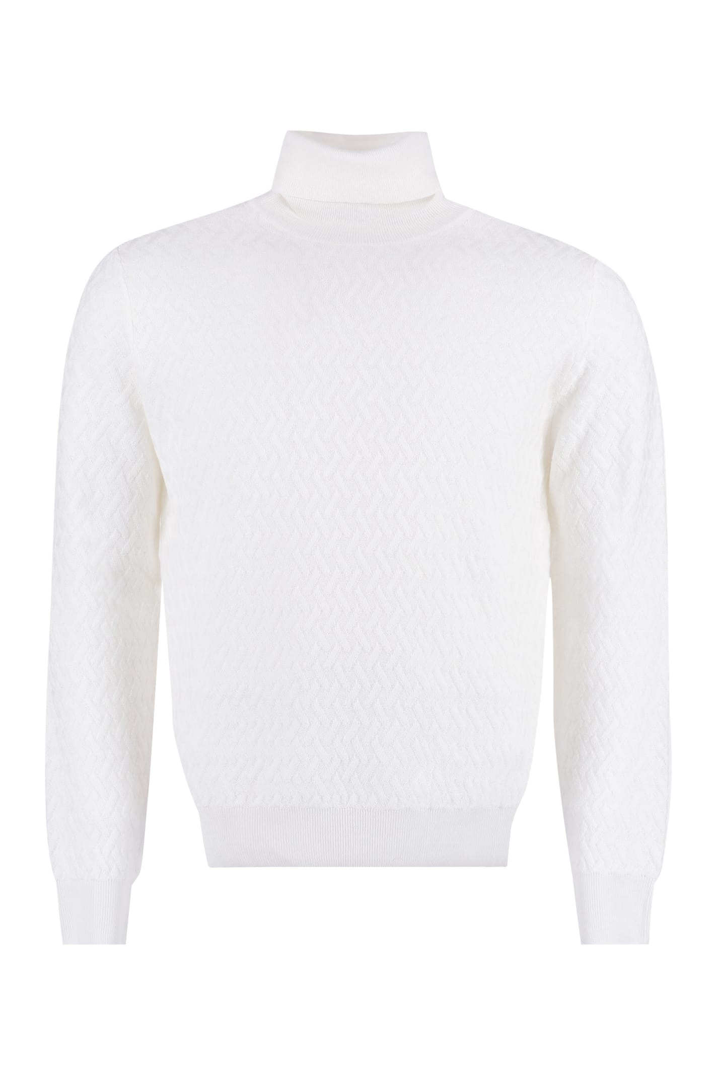 Canali Long Sleeve Wool Turtleneck Sweater