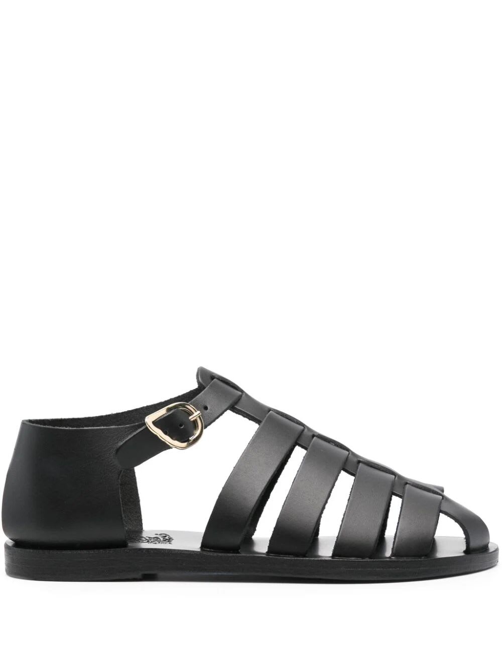 Shop Ancient Greek Sandals Homeria Flat Sandal In Black