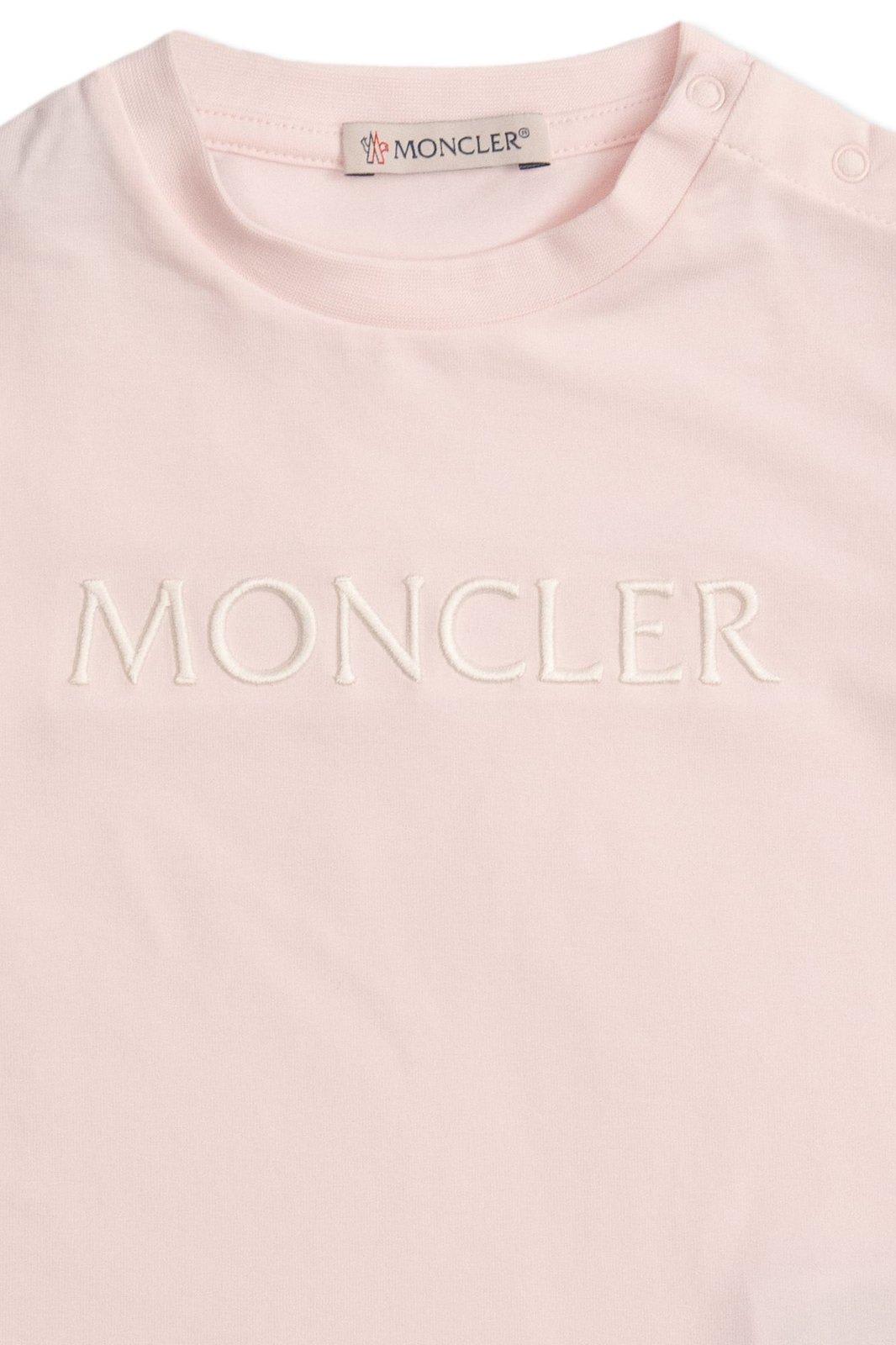 Shop Moncler Logo-embroidered Crewneck T-shirt