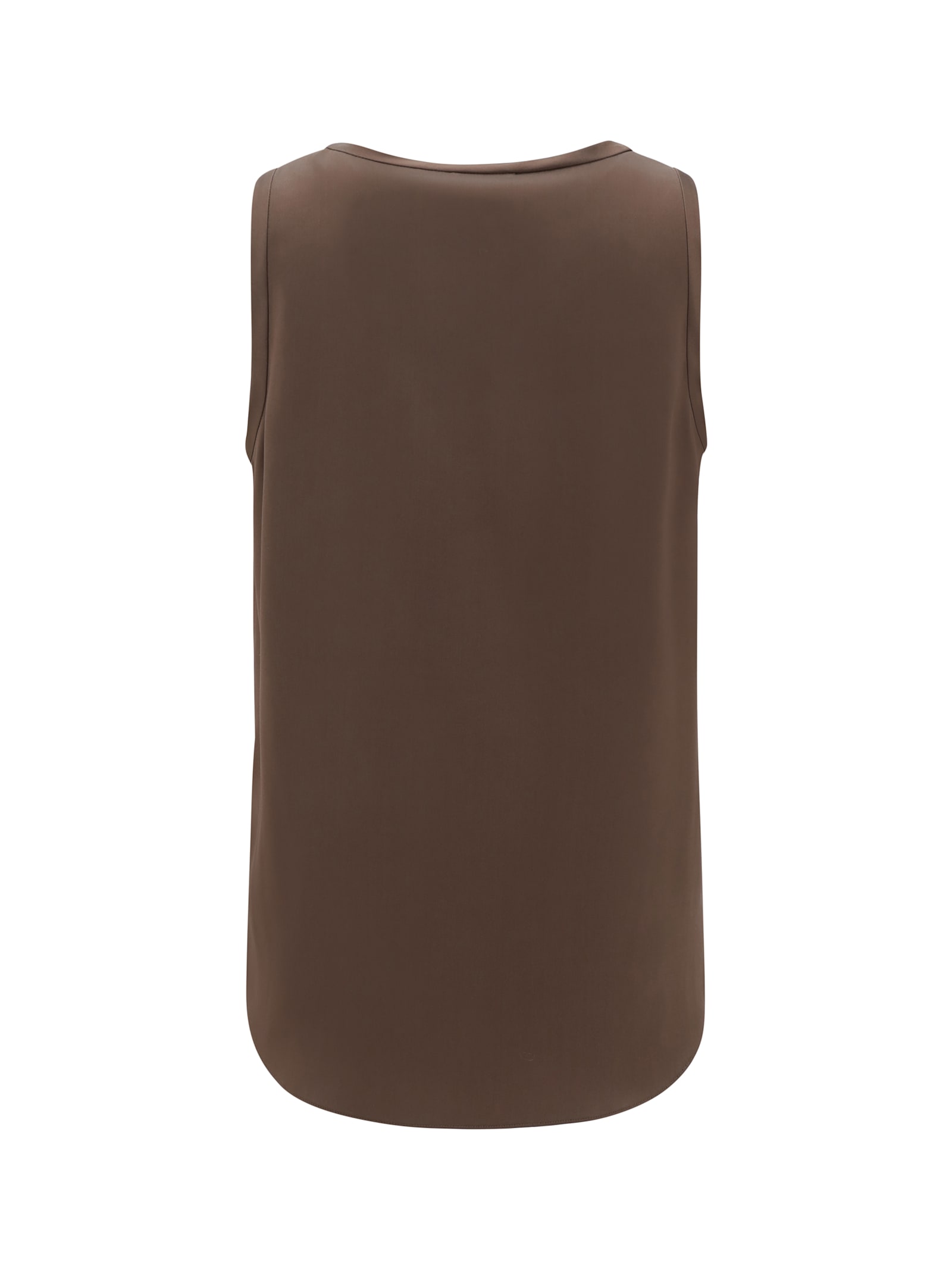 Brunello Cucinelli Silk Top In Brown