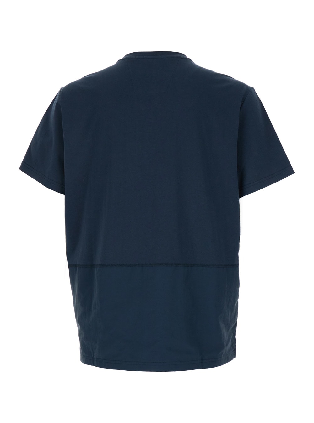 Shop Parajumpers Blue T-shirt With Logo Print And A Pocket In Cotton Man