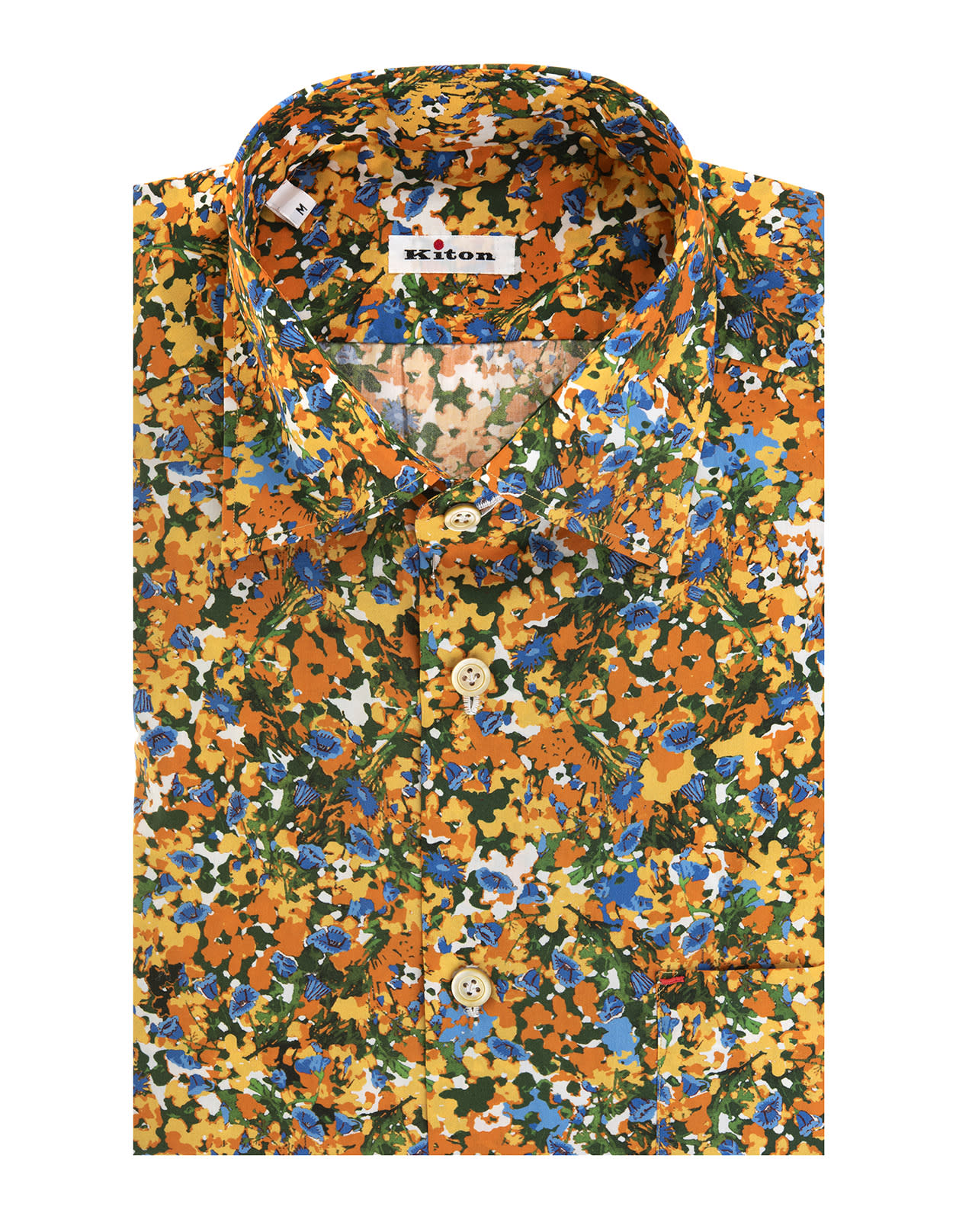 Kiton Yellow/multicolour Cotton Floral-print Cotton Shirt