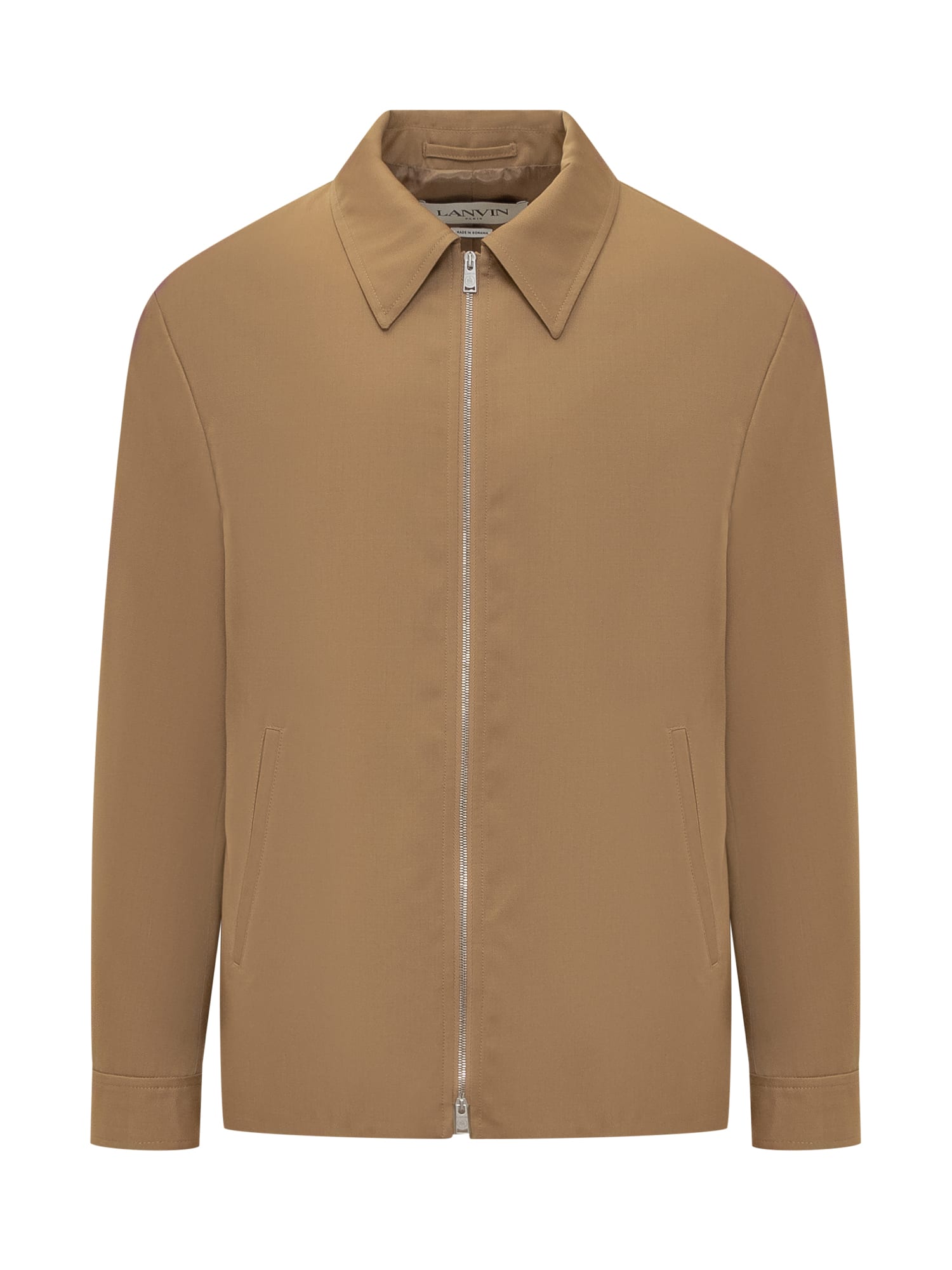 Shop Lanvin Tailored Blouson With Logo In Desert