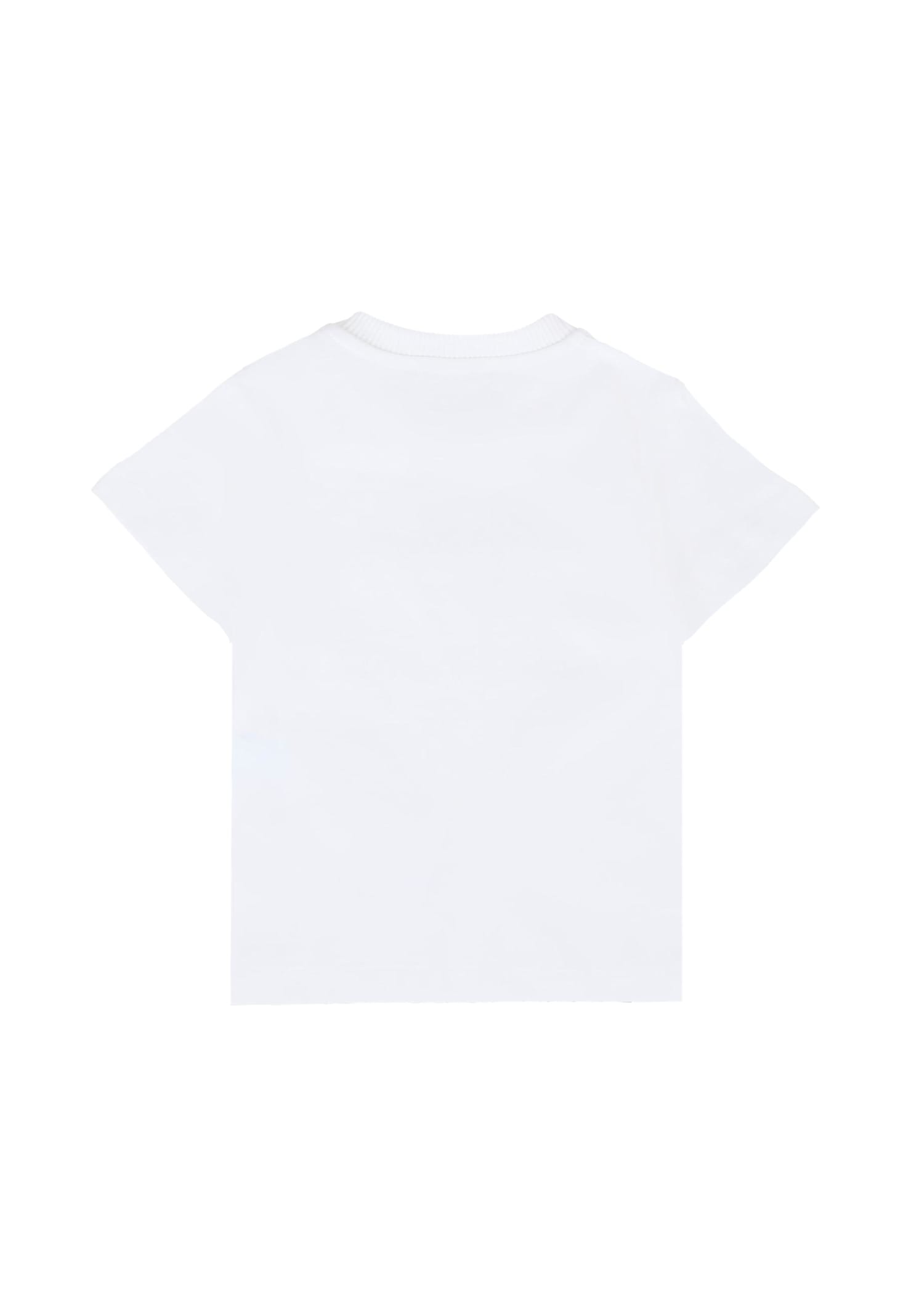Moschino White T-shirt For Baby Girl With Logo In White