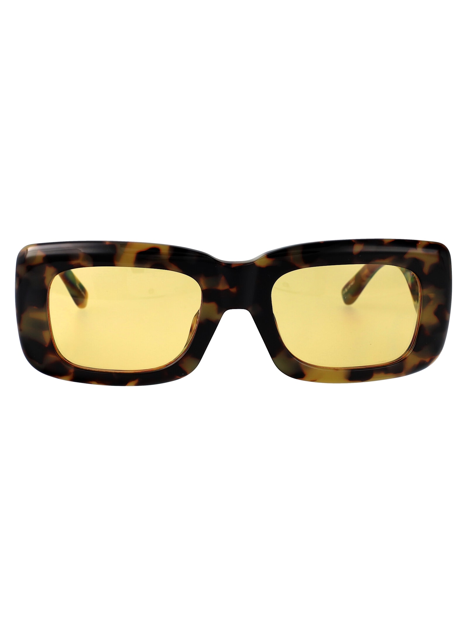 Attico Marfa Sunglasses In T-shell/silver/yellow