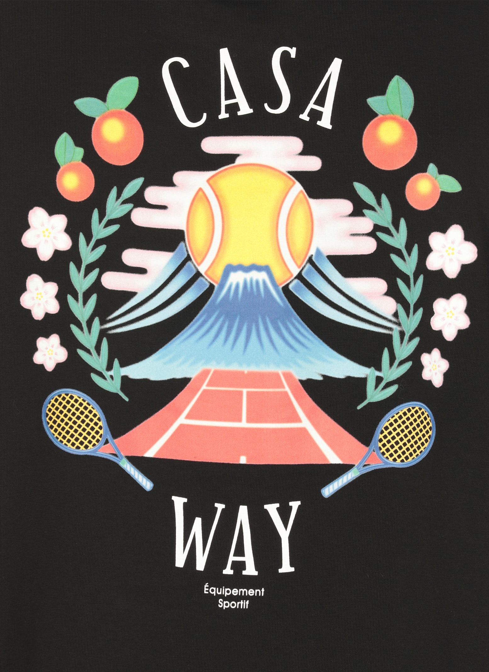 Casablanca Black Crewneck T-shirt With Logo Detail On The Front And Maxi Logo Print On The Rear In Black