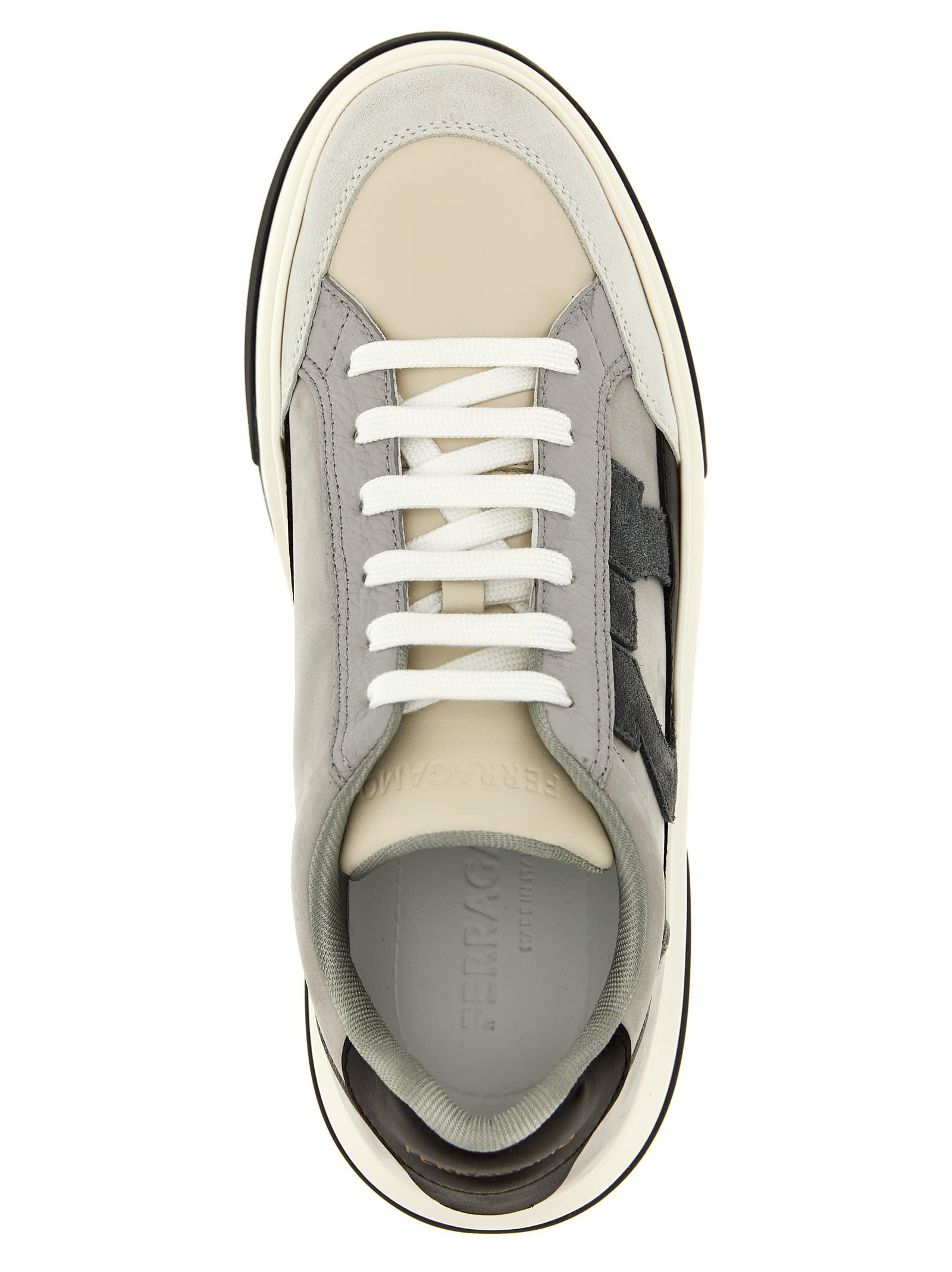 Shop Ferragamo Cassina Sneakers In Gray