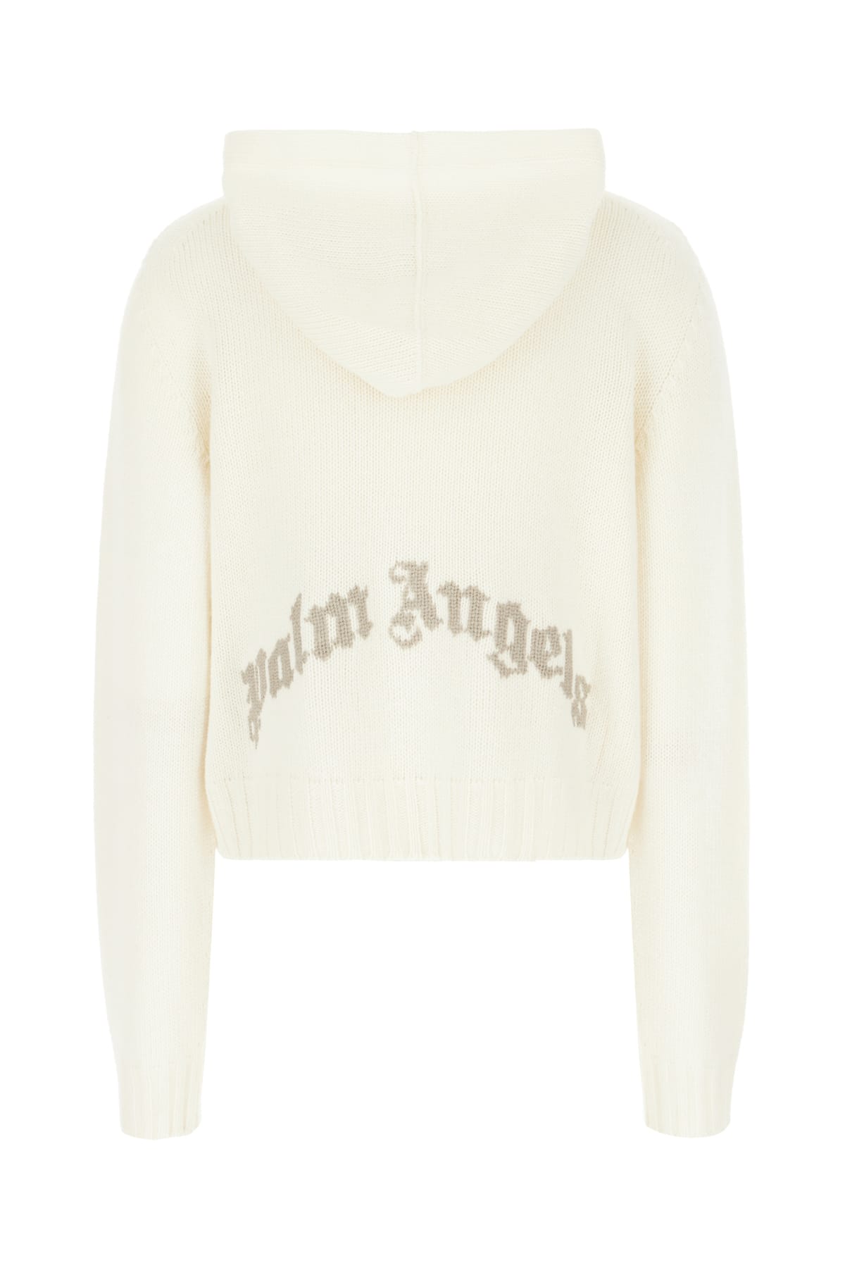 Shop Palm Angels Ivory Wool Blend Sweater In White Light Beige