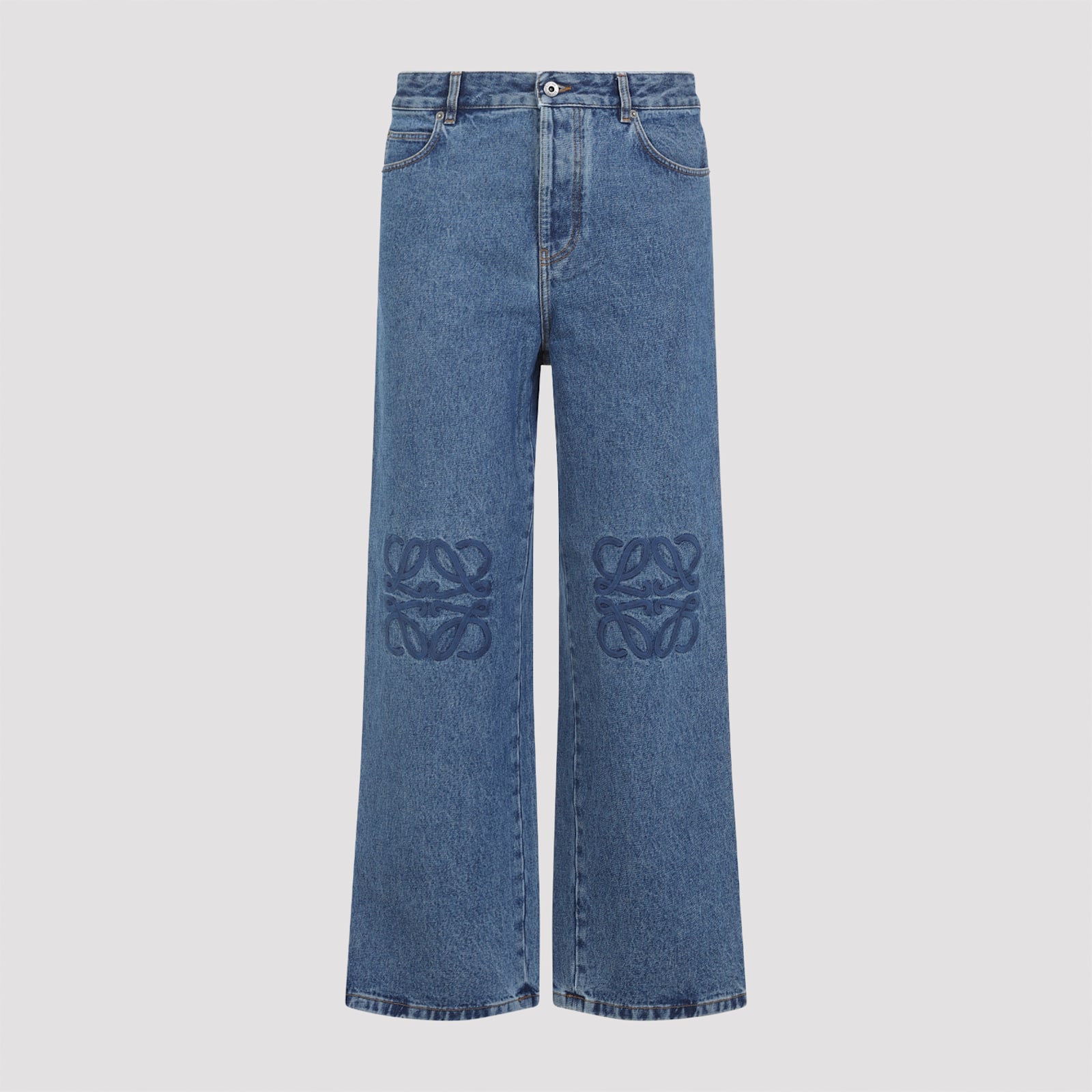 Loewe Loose-fit Anagram Jeans In Medium In Blue