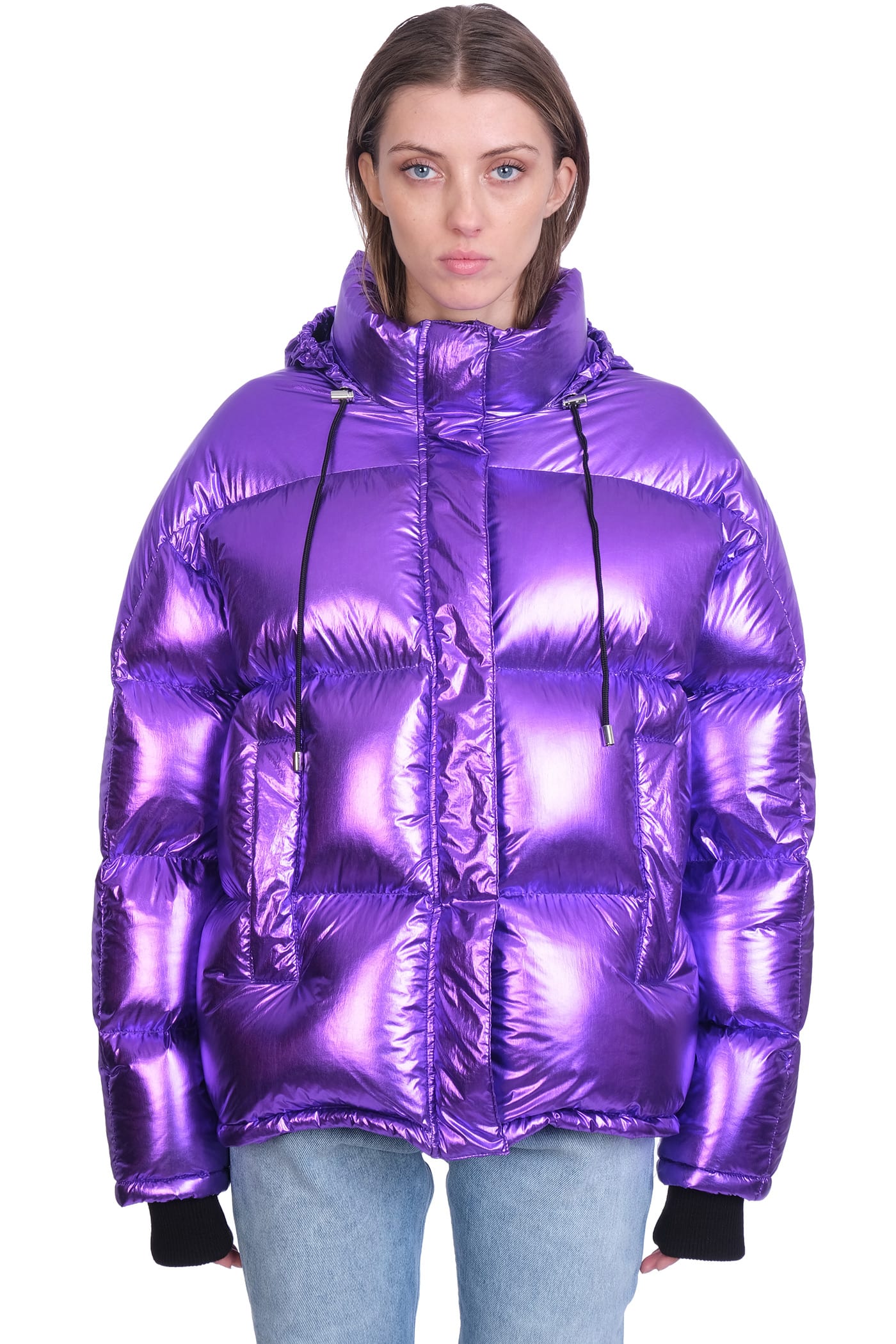 Alexandre Vauthier Puffer In Viola Polyester