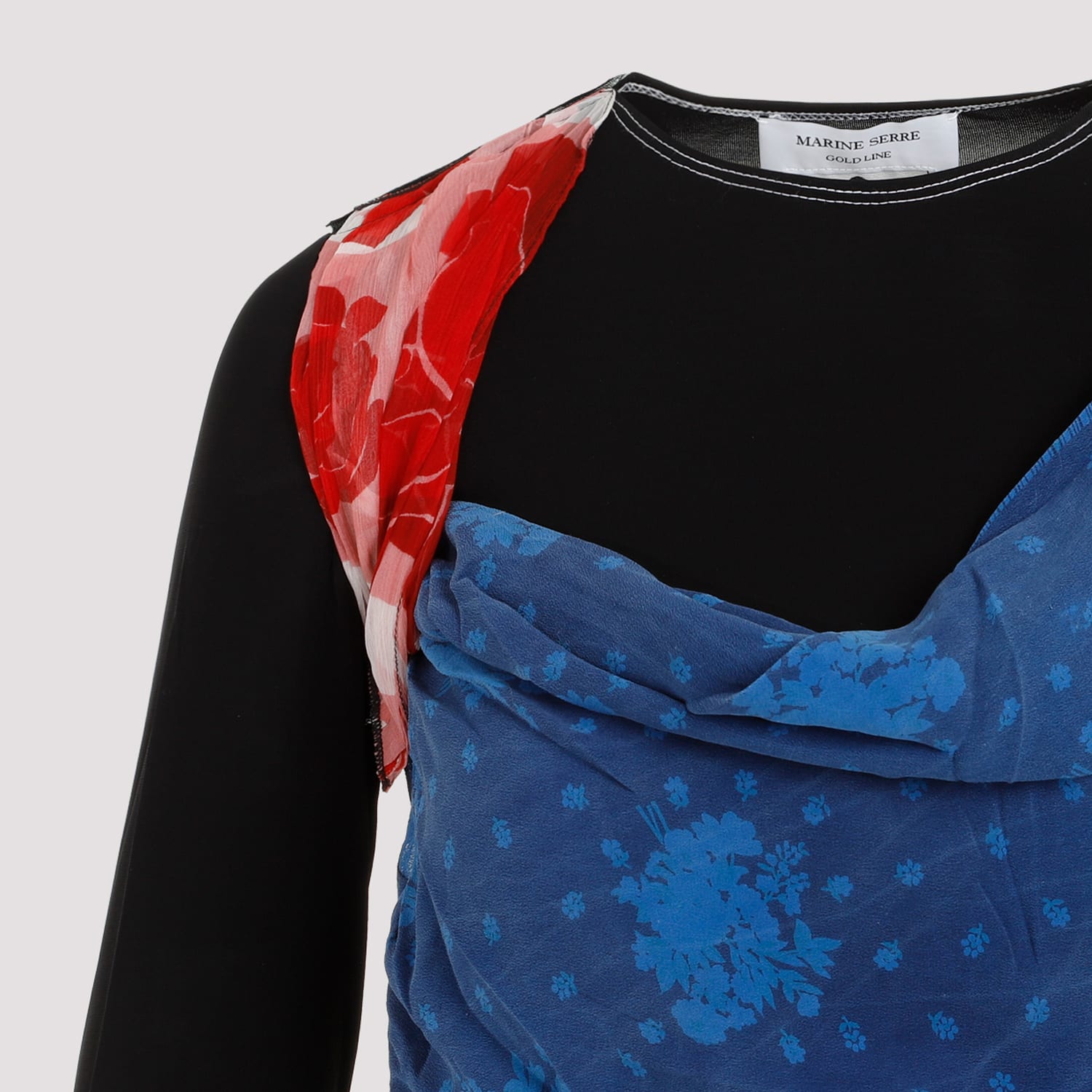 Shop Marine Serre Regenerated Silk Scarves Draped Top In Multicolor