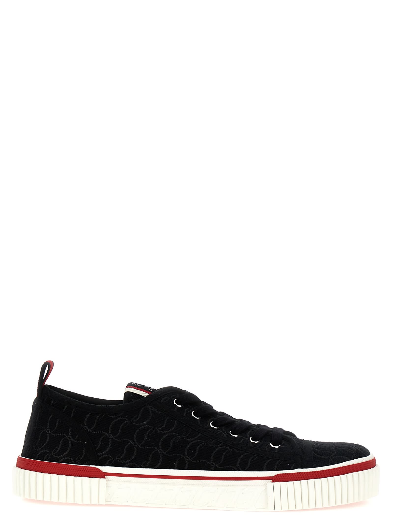 Shop Christian Louboutin Pedro Junior Flat Sneakers In Black