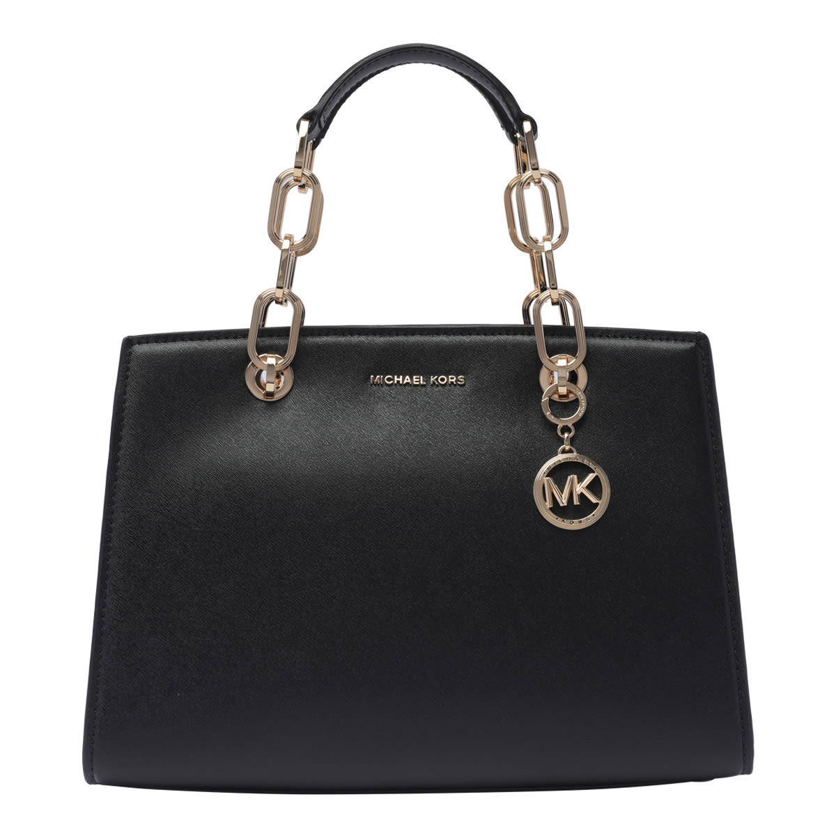 Shop Michael Kors Cynthia Handbag In Nero
