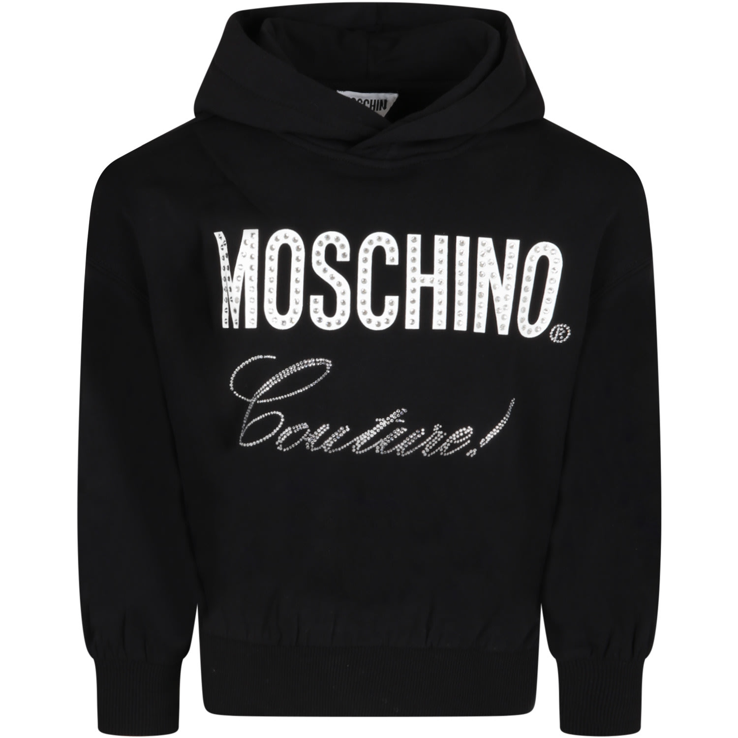 Moschino Black Sweatshirt For Girl With Logo