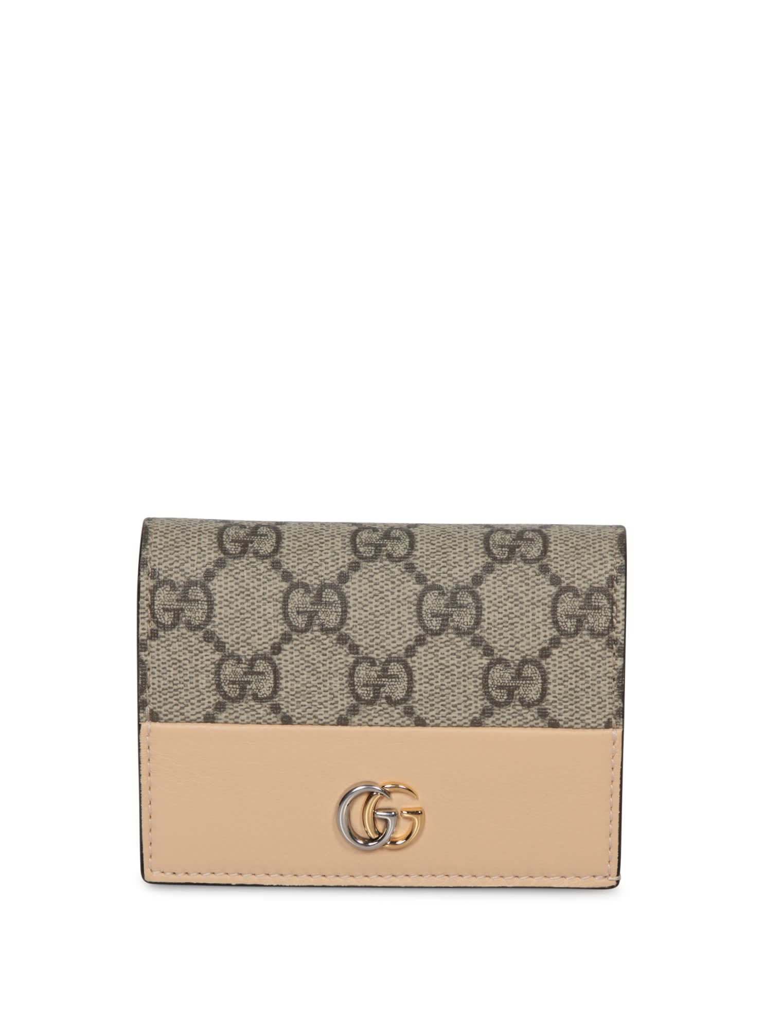 Shop Gucci Gg Supreme Beige-pink Cardholder