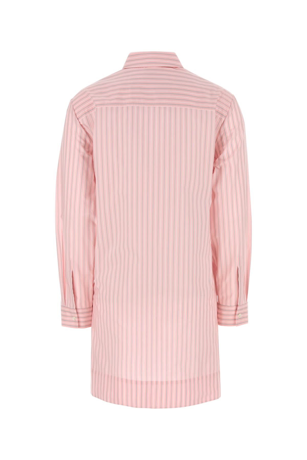 Philosophy Di Lorenzo Serafini Striped Short Chemiser Dress With Belt In Fantasiarosa