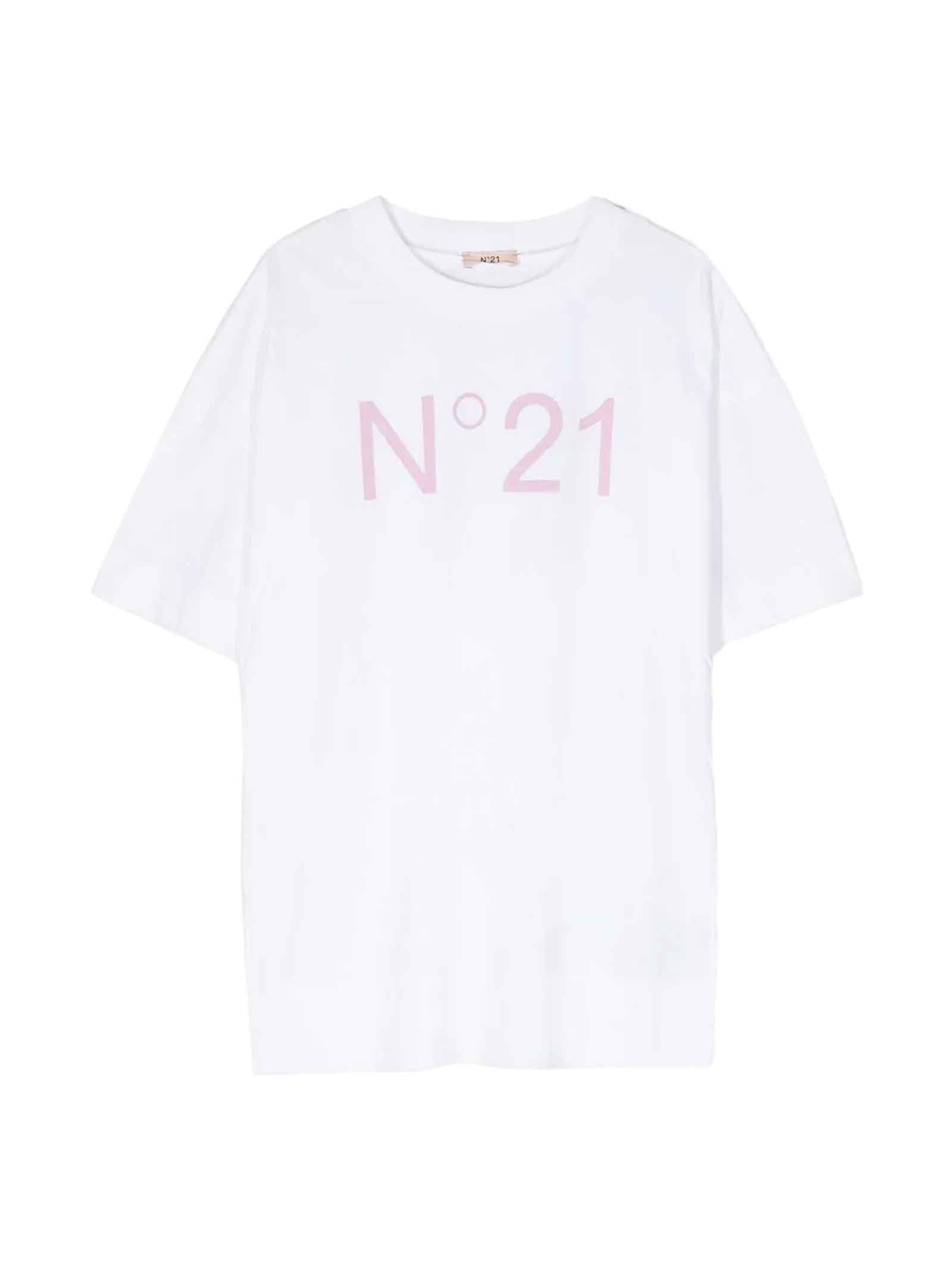 N°21 White T-shirt Girl Nº21 Kids In Bianco
