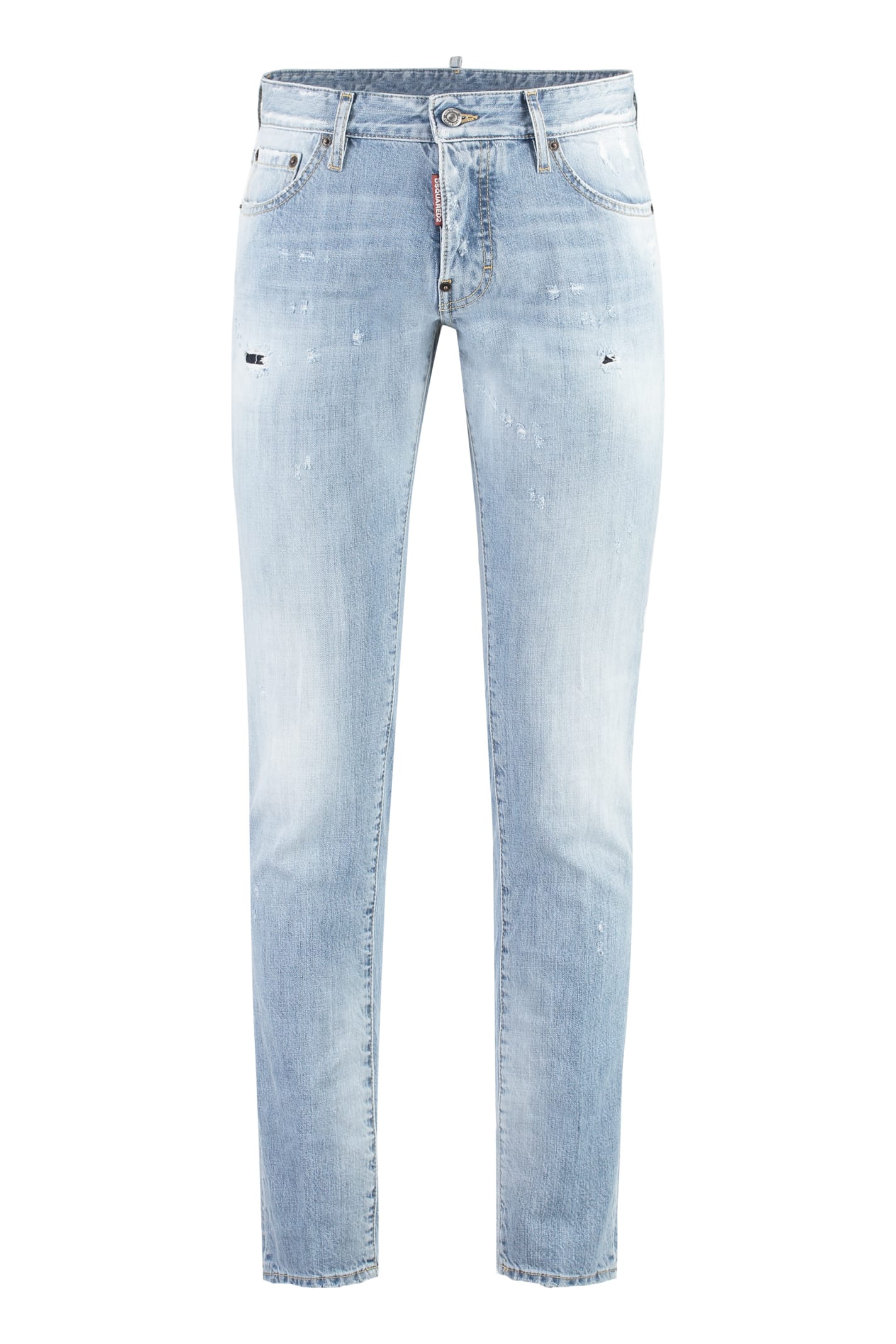 Shop Dsquared2 Stretch Cotton Jeans In Denim