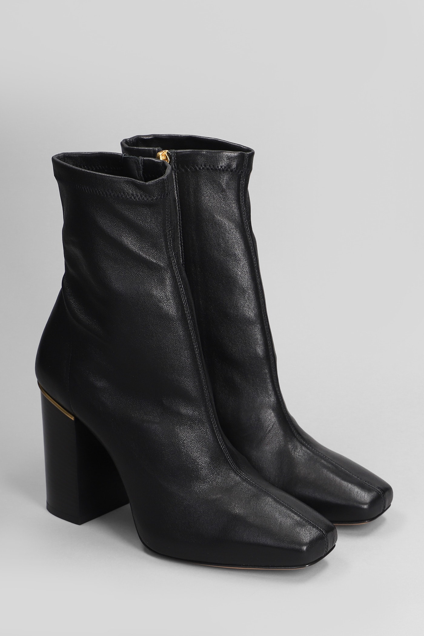 Shop Chloé Ambre High Heels Ankle Boots In Black Leather