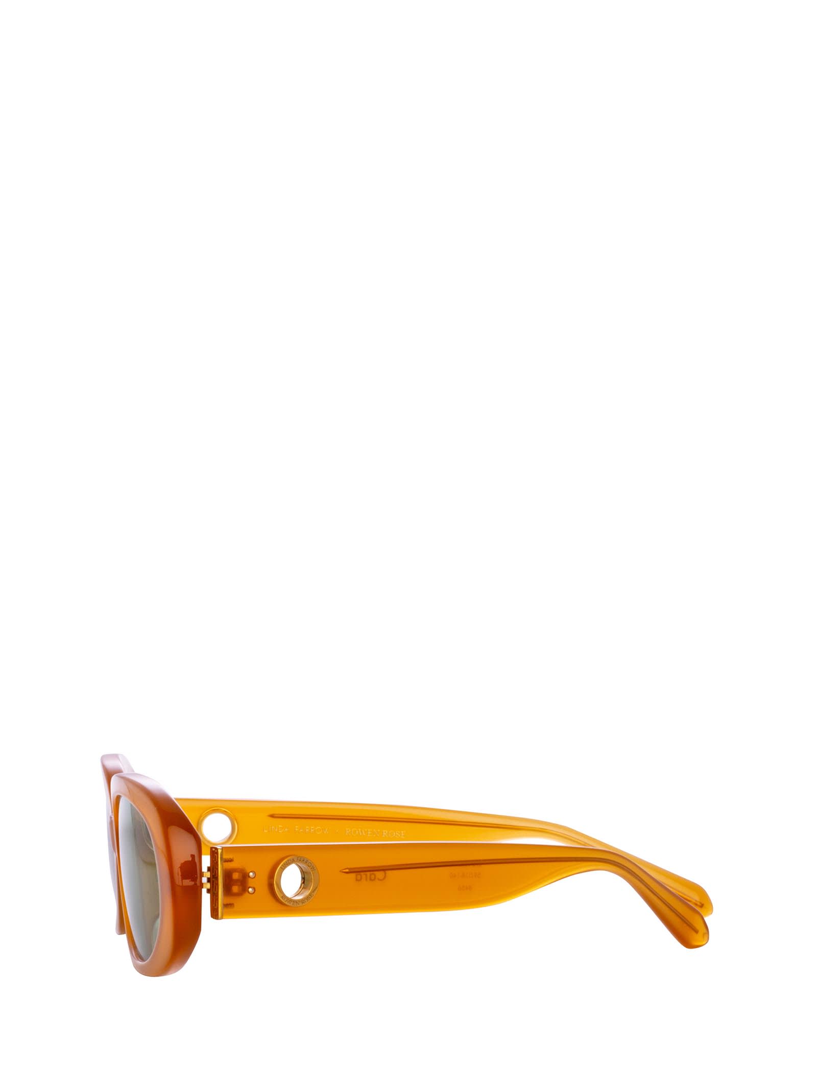 Shop Linda Farrow Lfl1252 Honey / Yellow Gold Sunglasses