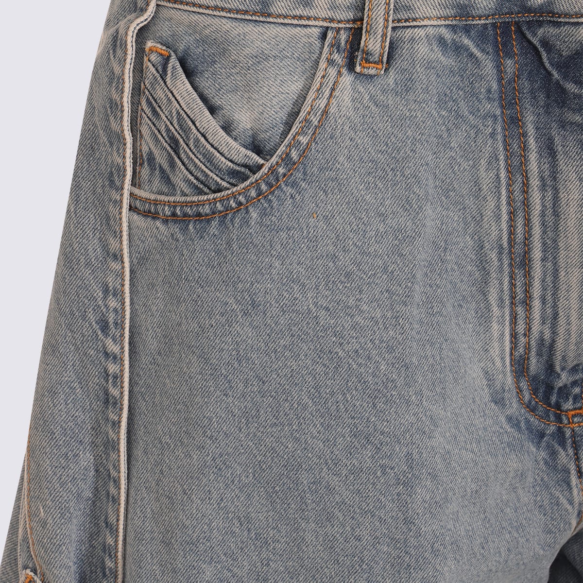 Attico The  Light Blue Denim Long Pants In Blue