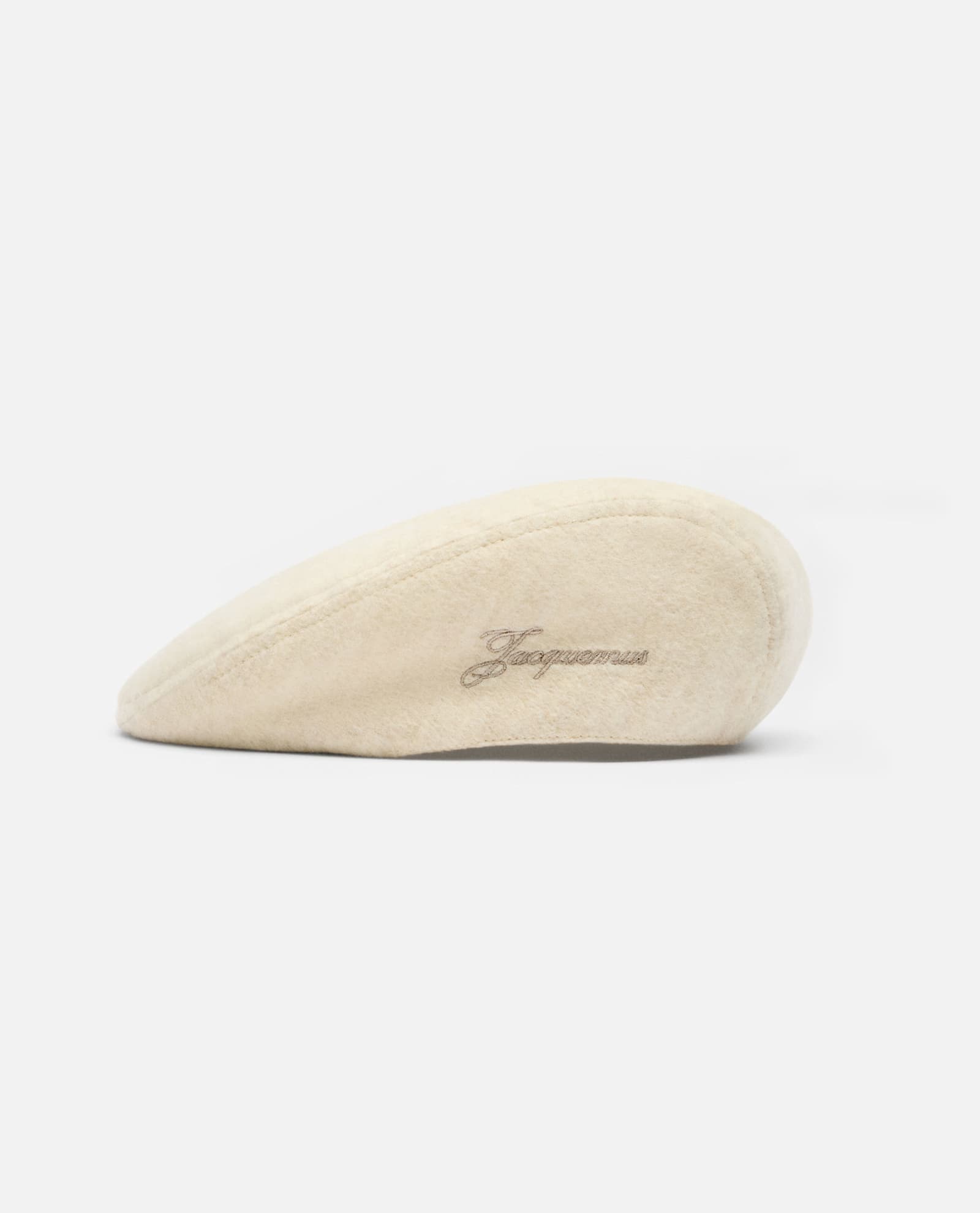 Jacquemus Beige Embroidered Flat Beret Hat In Neutral
