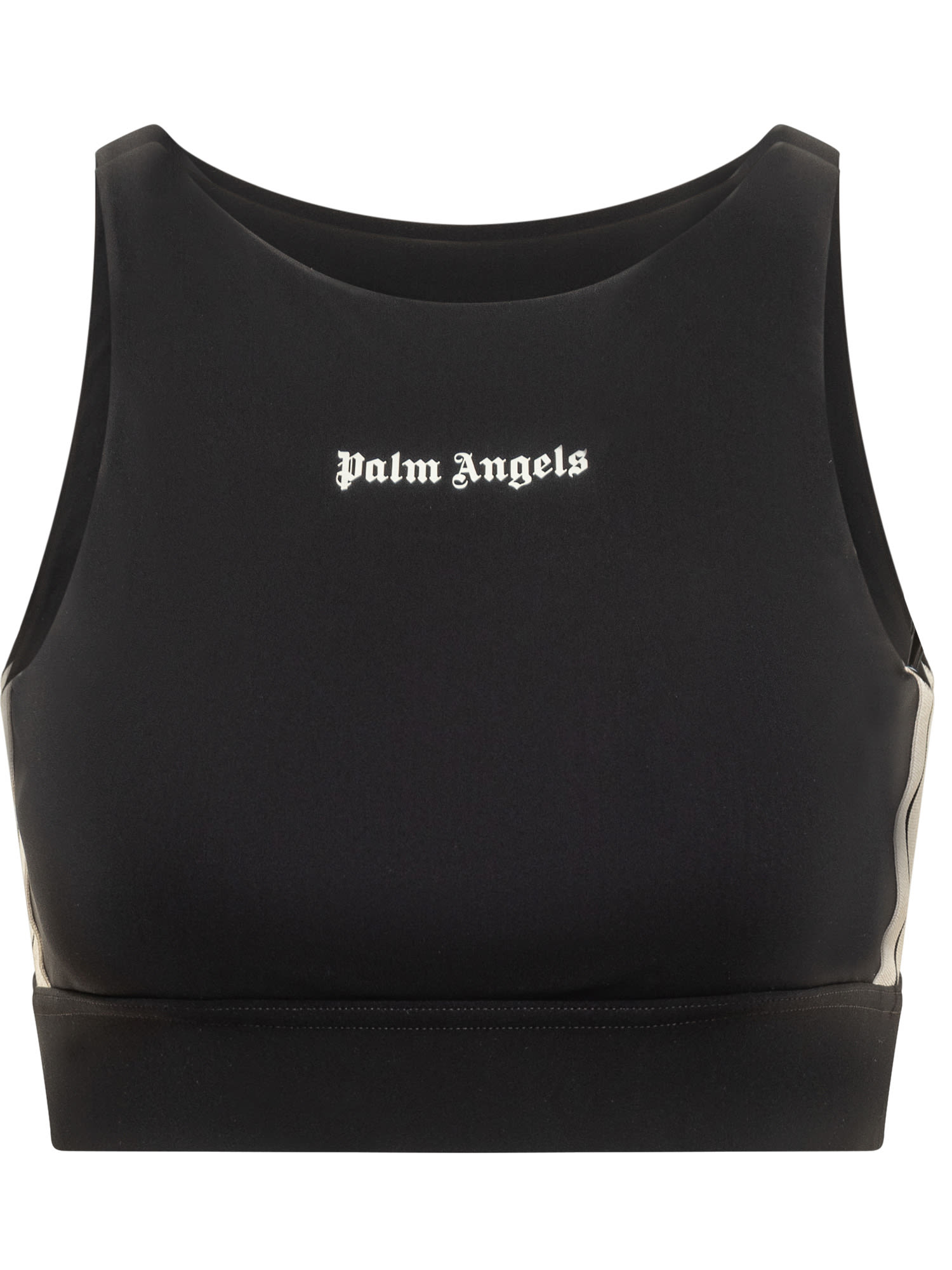 Shop Palm Angels Top With Logo In Black Off White