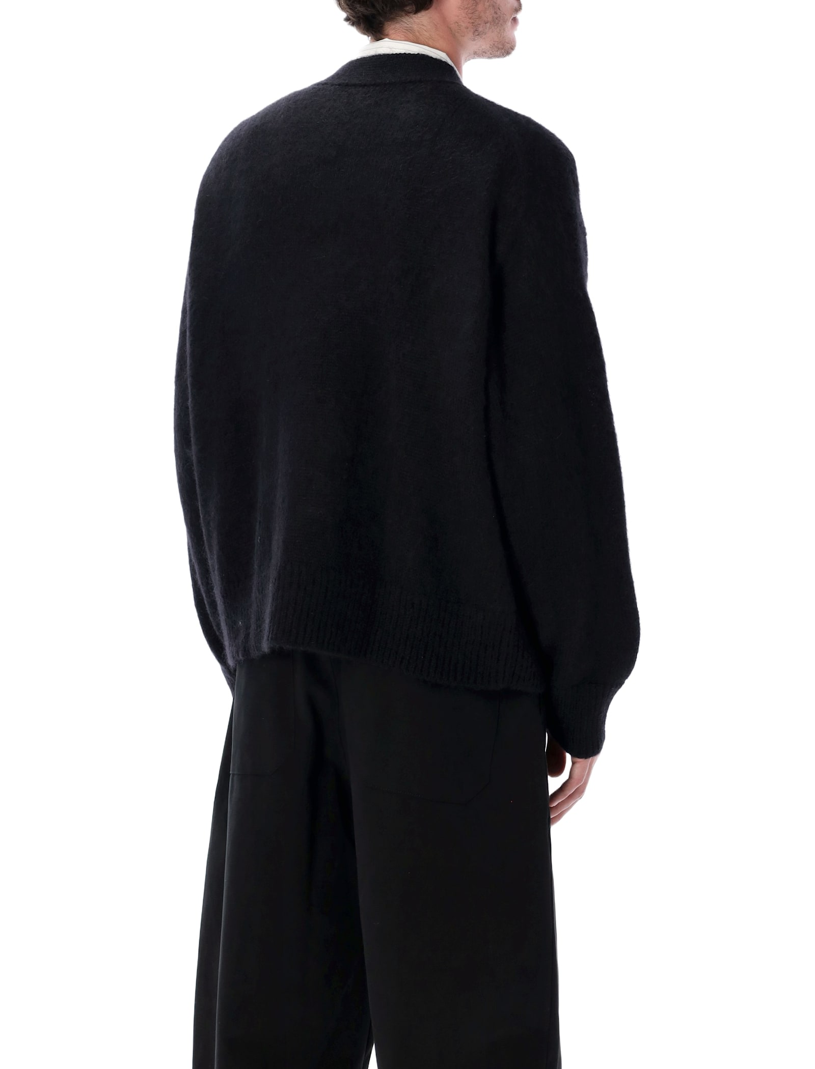 Studio Nicholson Trey Superkid Mohair Cardigan In Black