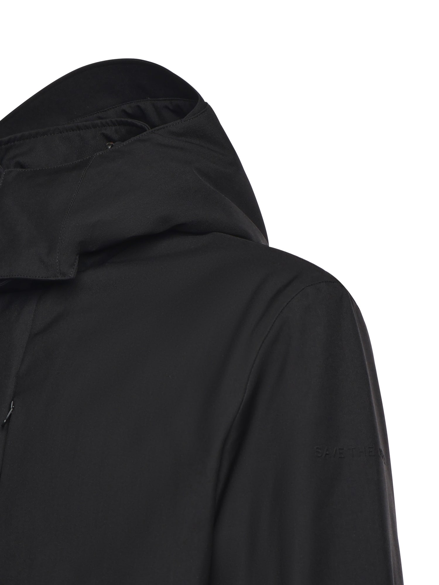 Save The Duck Hooded Parka Coat In Black