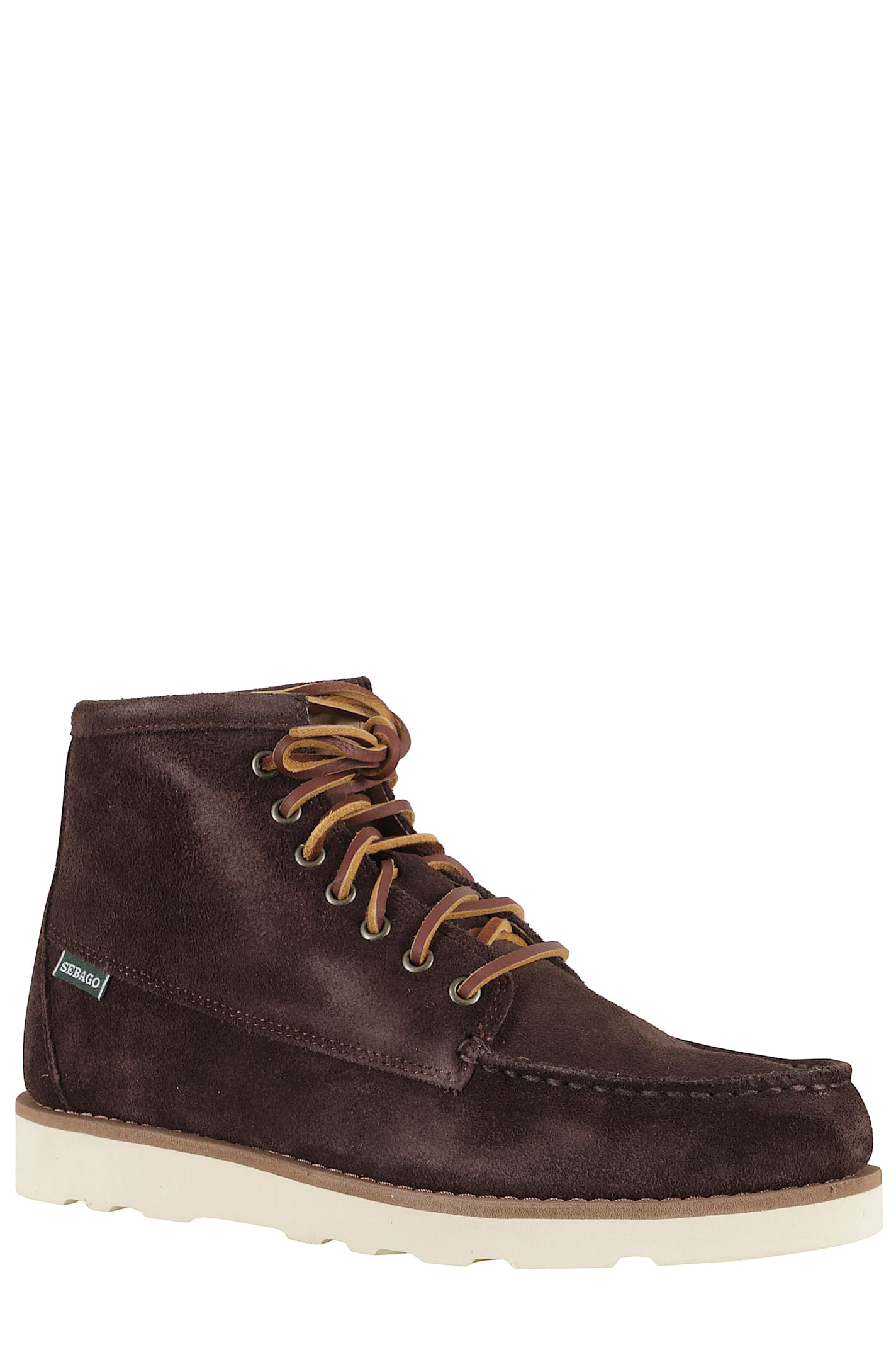 Sebago Lace Up Ankle Boots In Suede In Burgundy