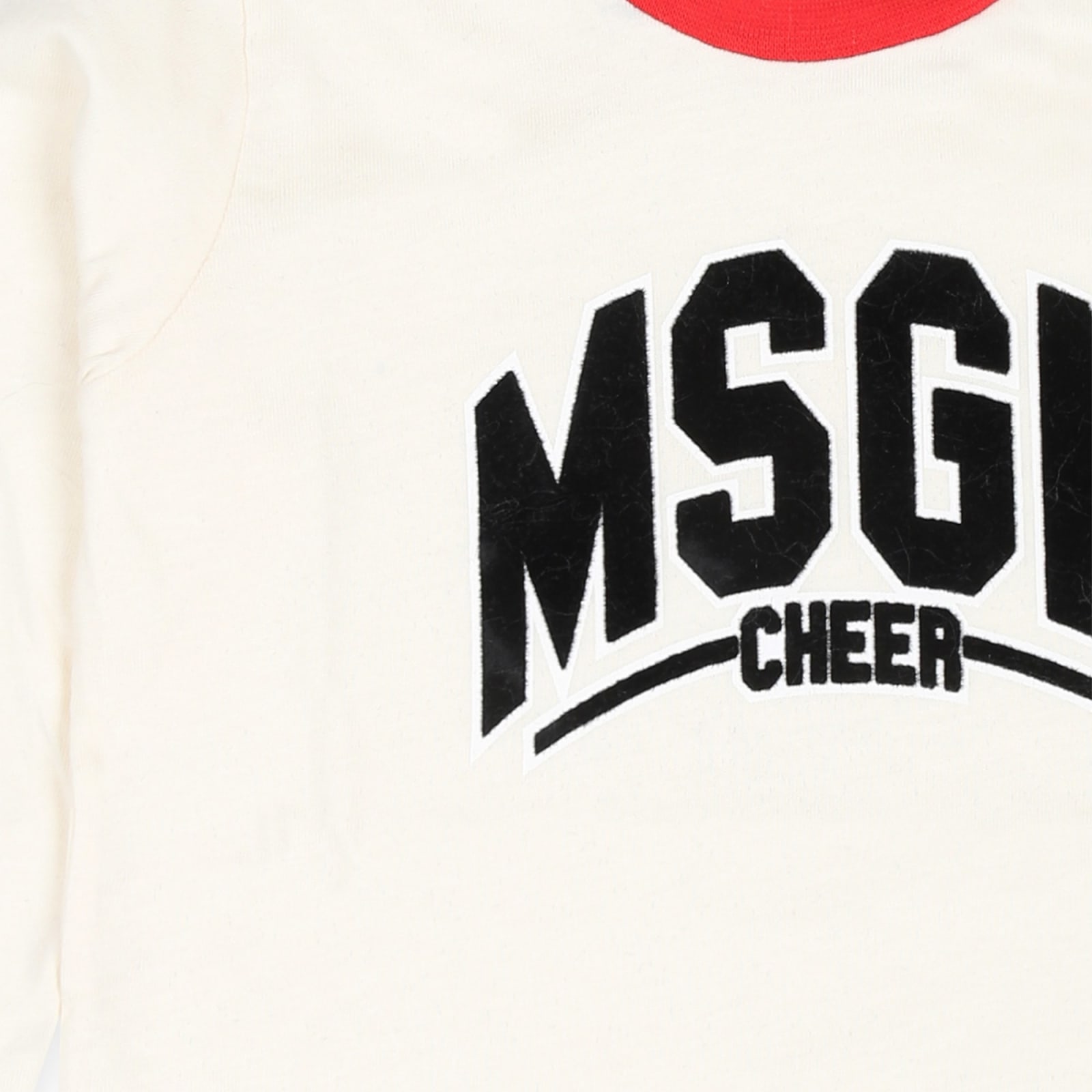 Shop Msgm Ivory T-shirt For Baby Boy With Logo In White