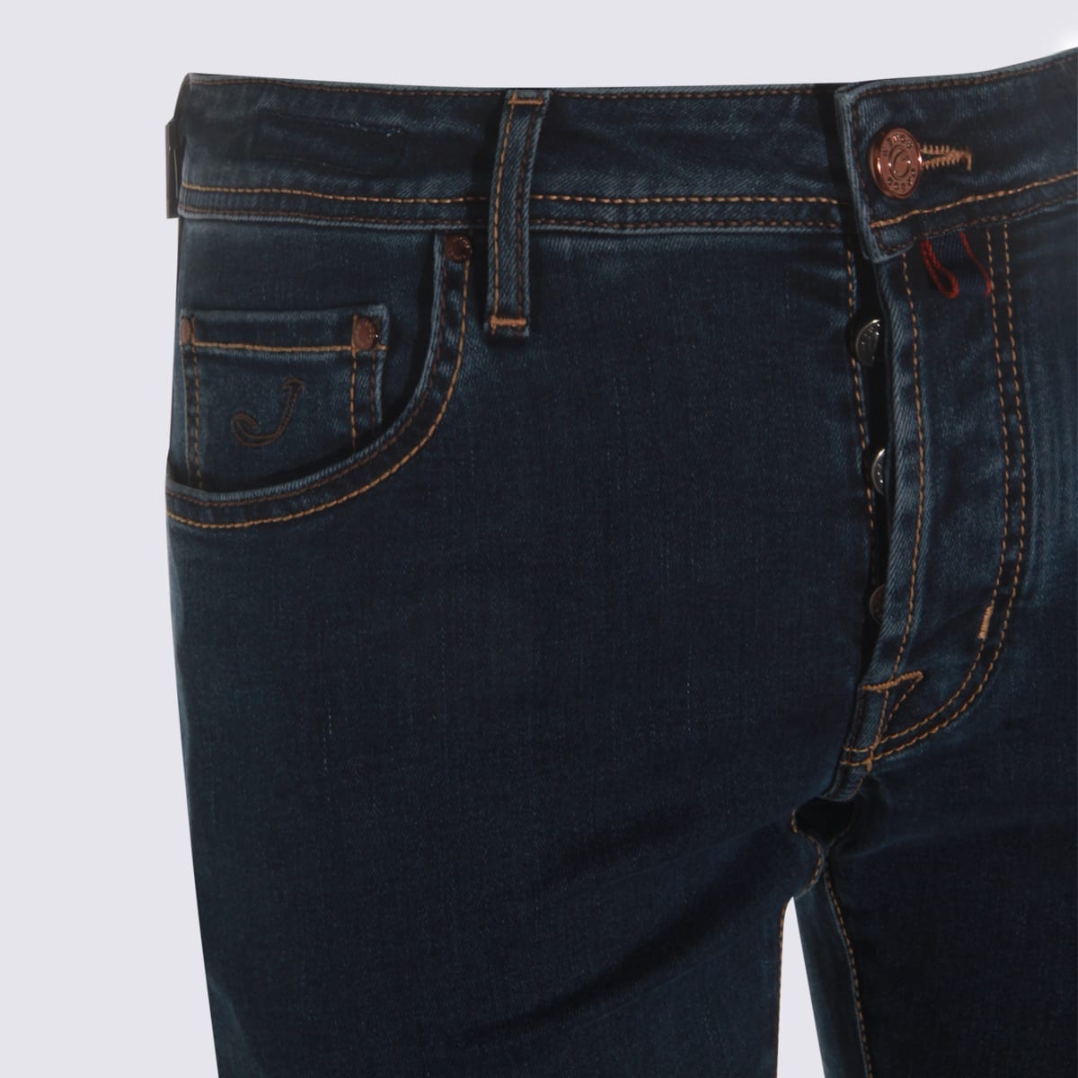 Jacob Cohen Straight Leg Five-pocket Trousers With Belt Loops In Blue