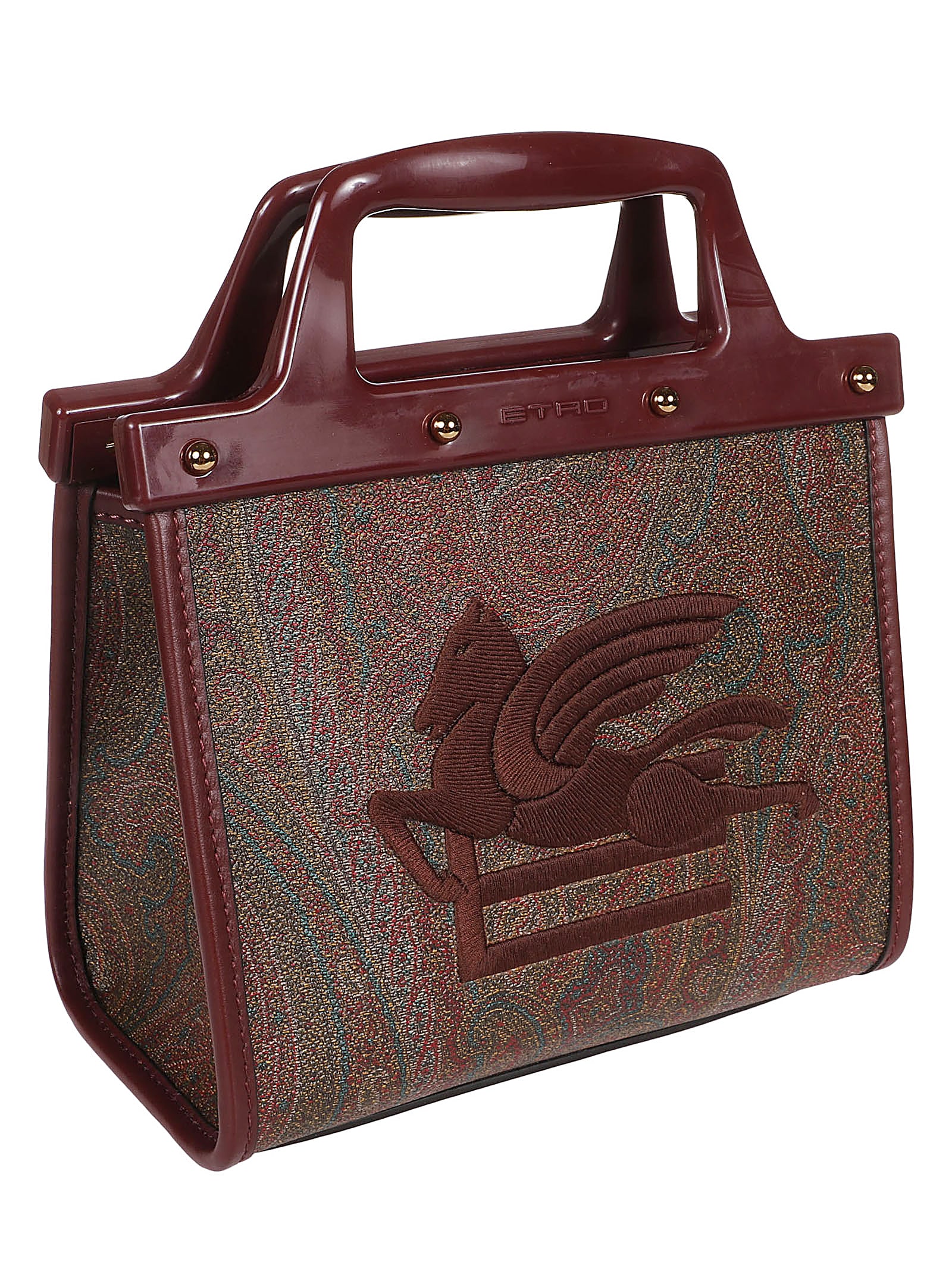 Shop Etro Small Love Trottert Shopping Bag In Bordeaux