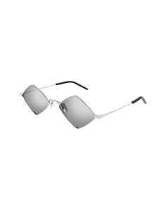 Saint Laurent Lisa Diamond-frame Sunglasses In Silver Silver Silver