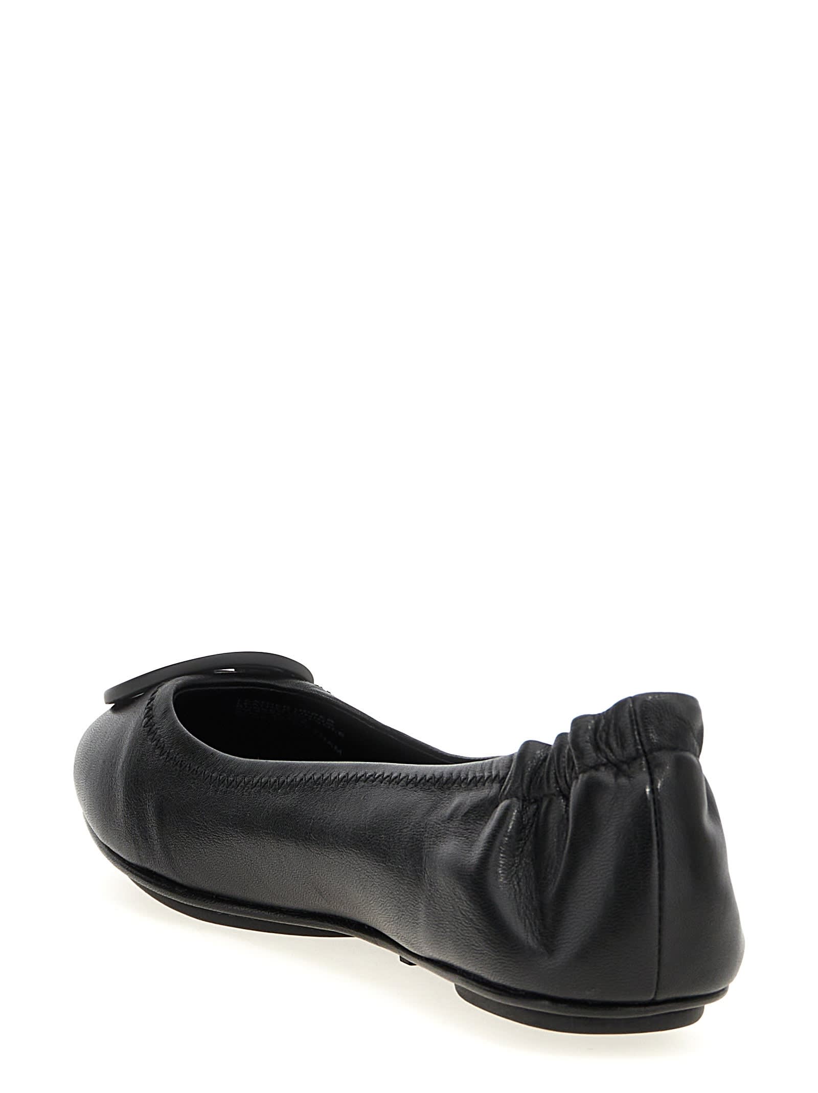 Tory Burch Minnie Travel Ballet Flats In Black