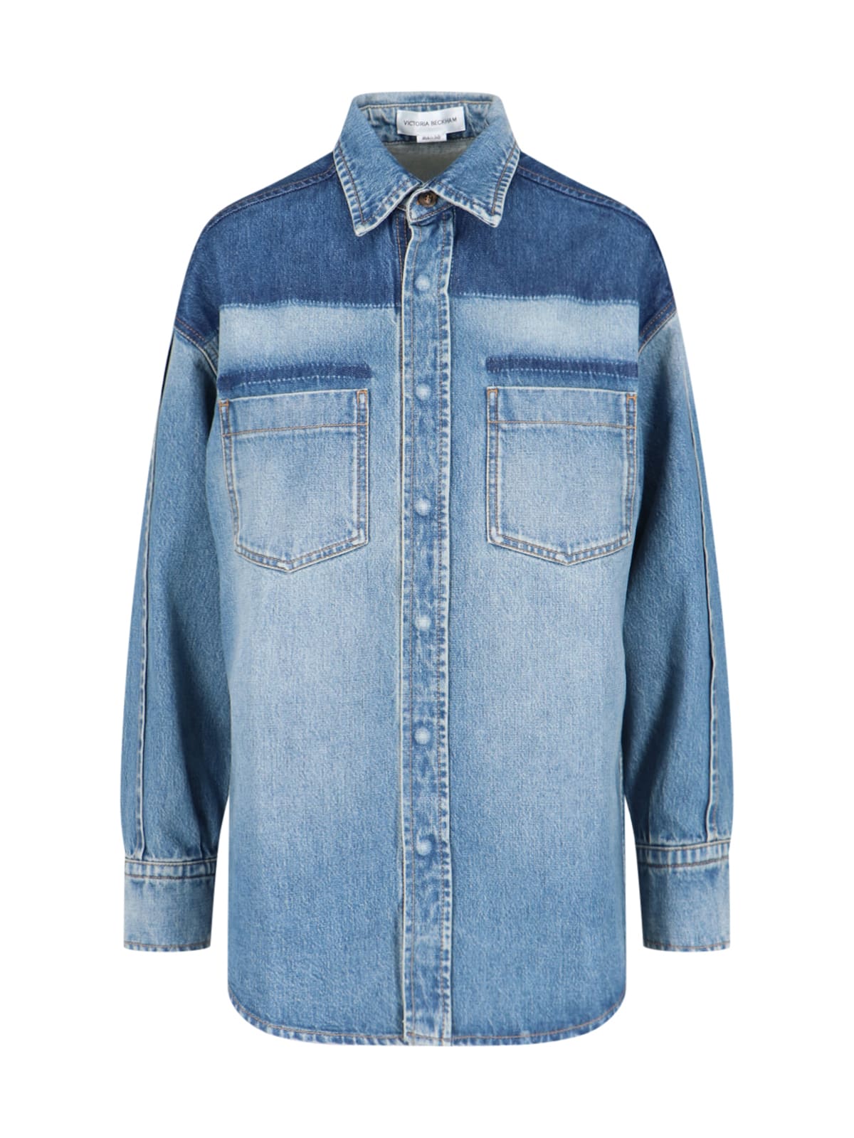 Shop Victoria Beckham Oversize Denim Shirt In Blue