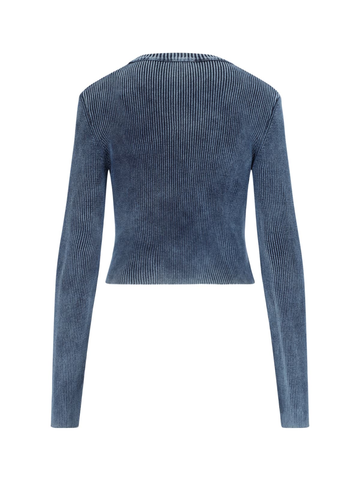 Shop Diesel M-anchor-a Knit Crop Top In Blu