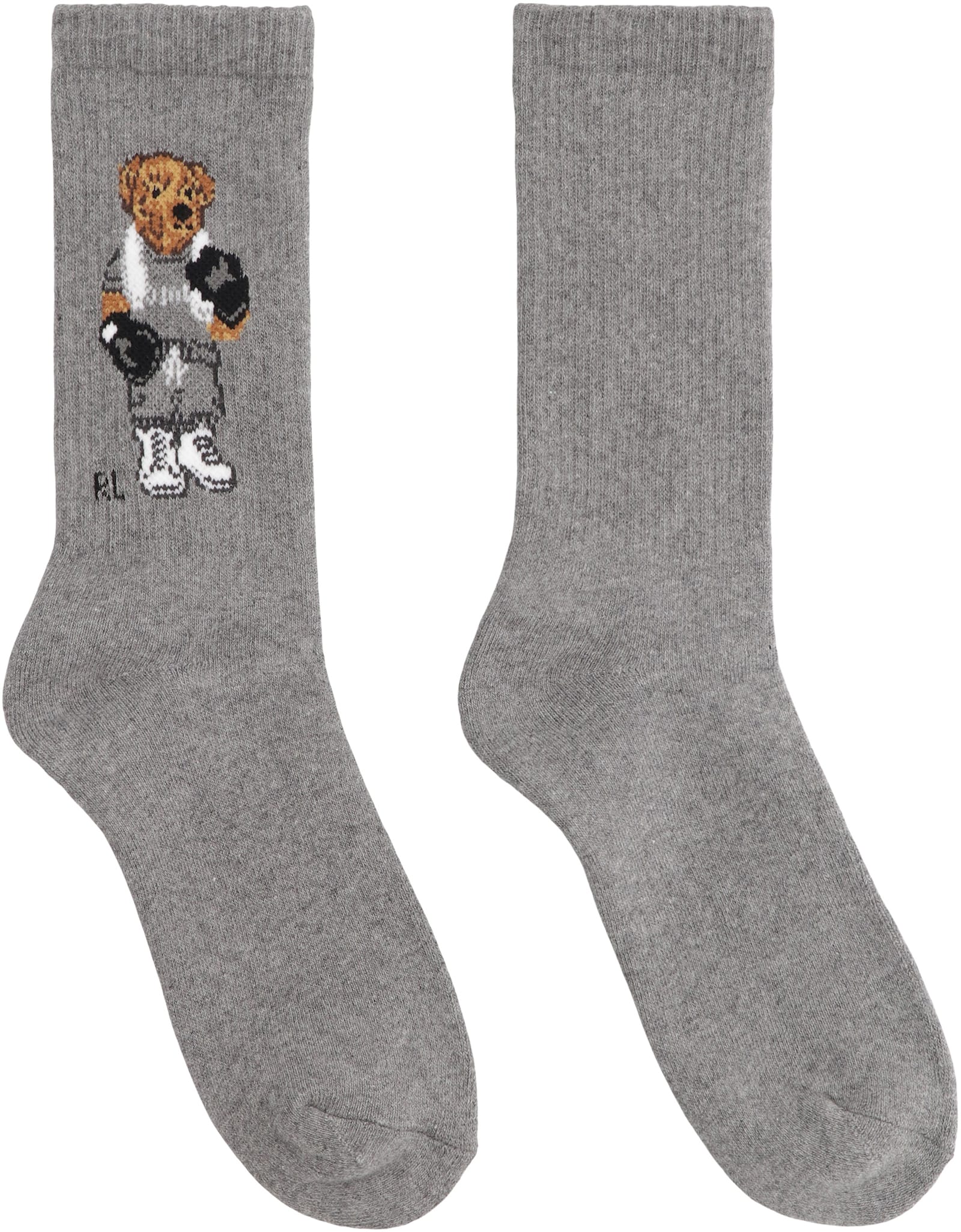 Polo Ralph Lauren Cotton Socks With Logo In Gray