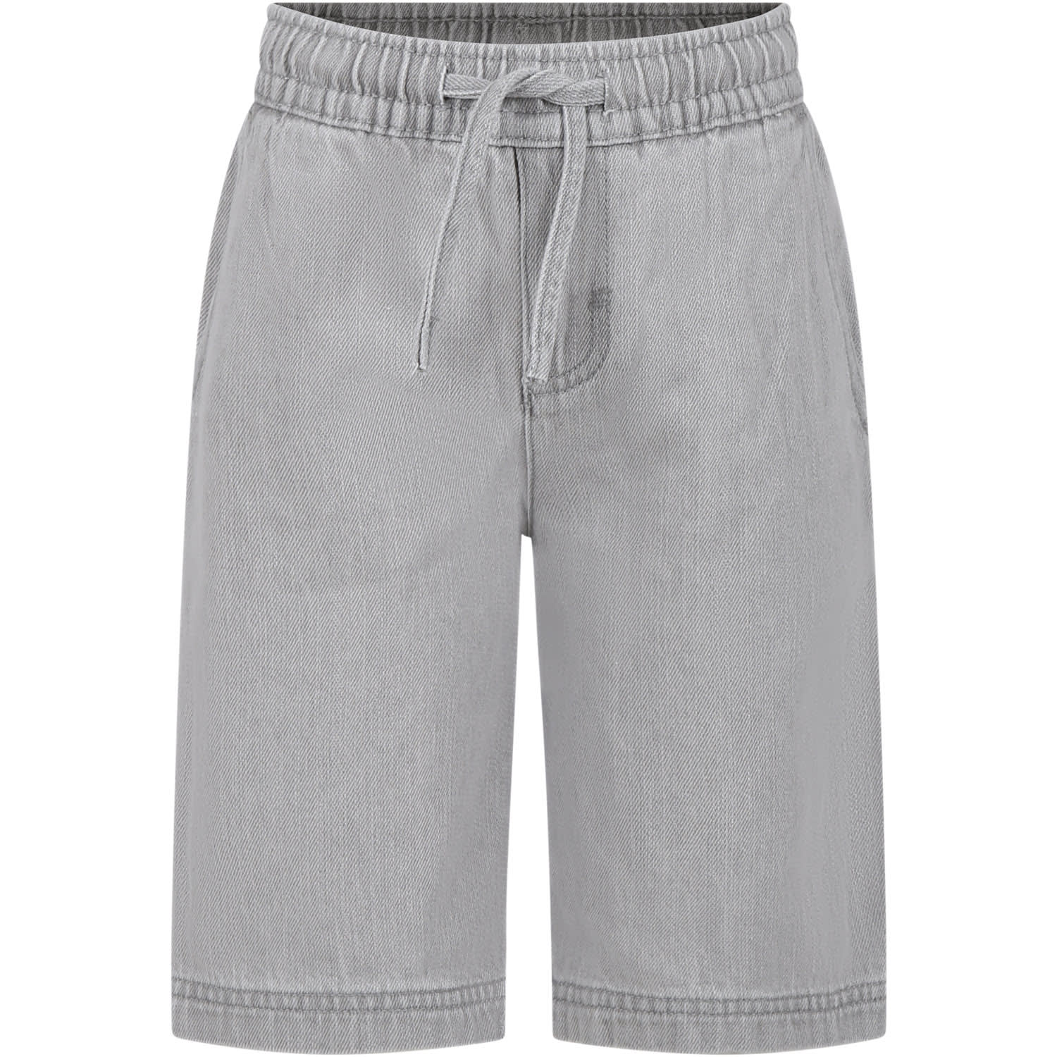 Shop Stella Mccartney Gray Casual Shorts For Boy In Grigio Medio Mel.