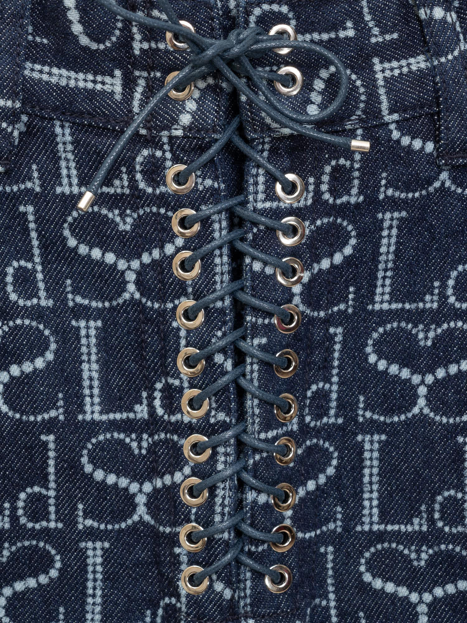 Shop Ludovic De Saint Sernin Laceup Jeans In Indigo Mono