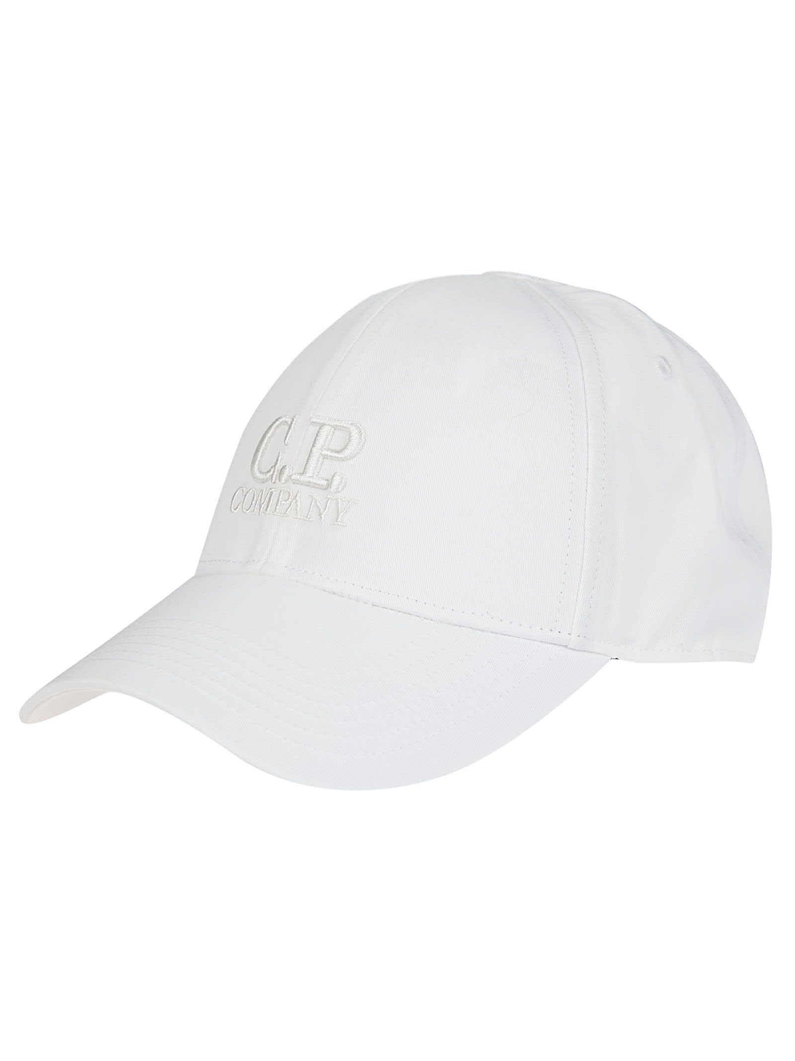 Shop C.p. Company Logo Baseball Cap In Gauze White