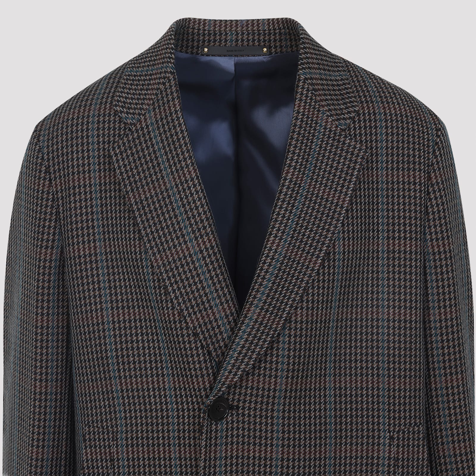 Paul Smith Men's Overcoat With Notch Lapel And Back Belt Detail In Gray