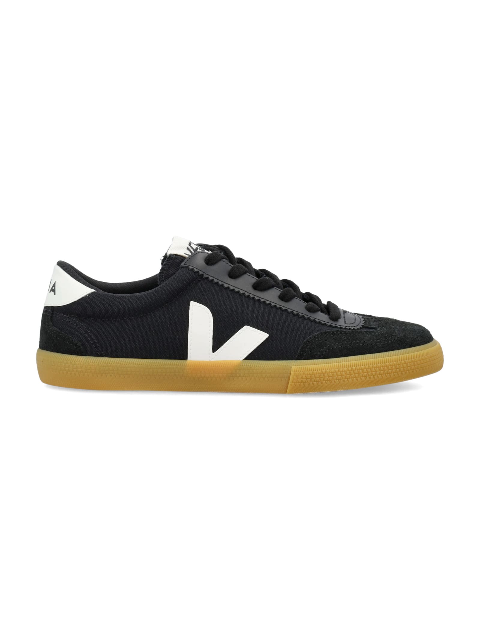 Shop Veja Volley Sneakers In Black White Natural