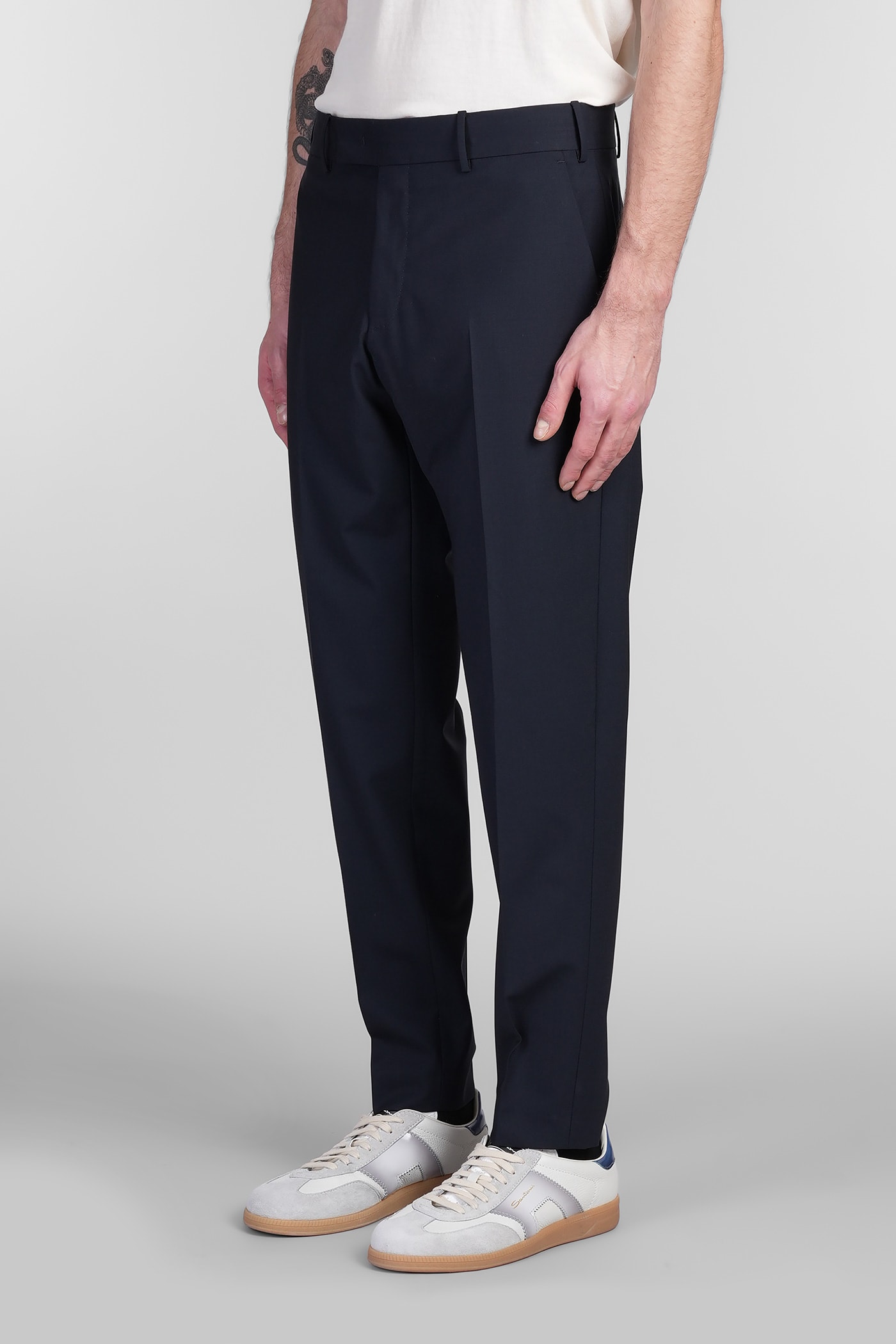 Pt Torino Ma27 Pants In Blue Wool In Blue