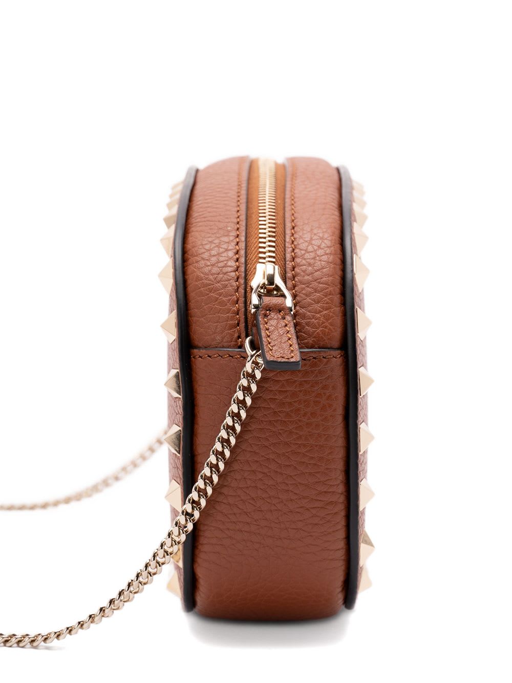 Valentino Garavani Rockstud Mini Shoulder Bag In Brown