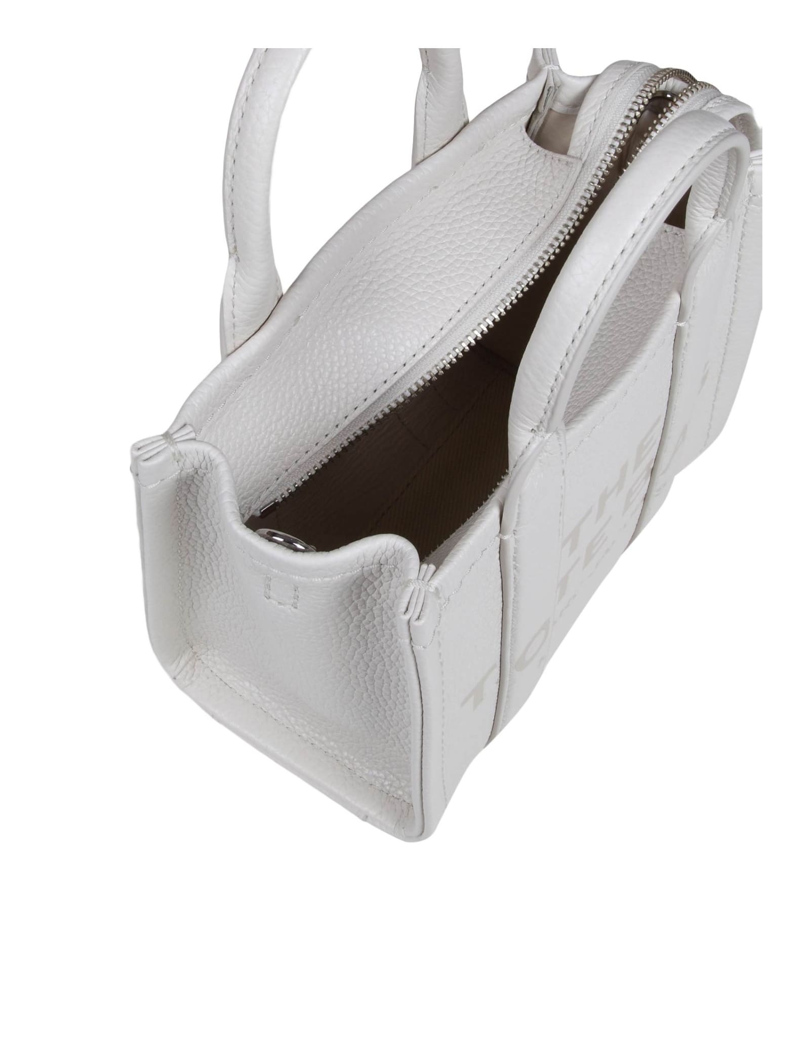 Shop Marc Jacobs The Mini Tote White Color In Cotton/silver