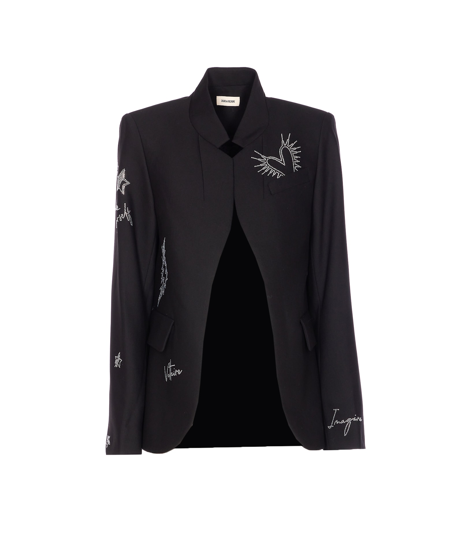 Zadig & Voltaire Chic Open Silhouette Long Sleeve Jacket In Black
