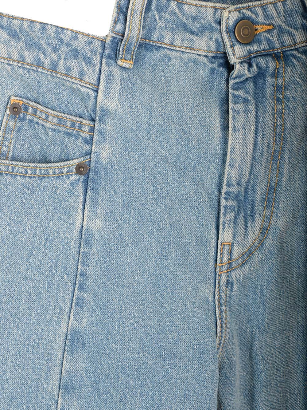 Shop Maison Margiela Cut-out Waist Jeans In Blue