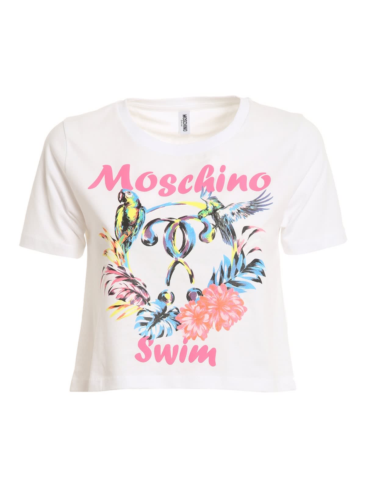 Moschino T-shirt Crop Con Stampa Floreale A19142127001